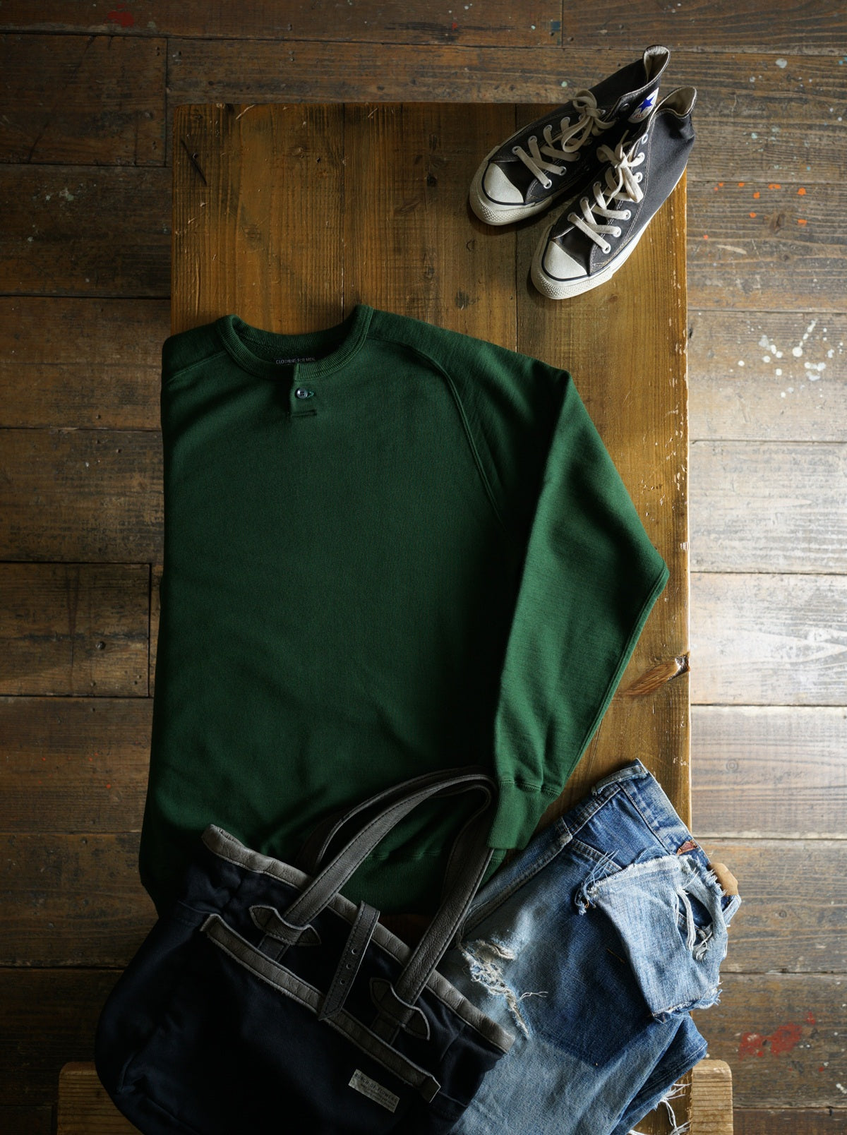 Cotton Rayon Freedom Henley Sweatshirt - DEVISE FACTORY