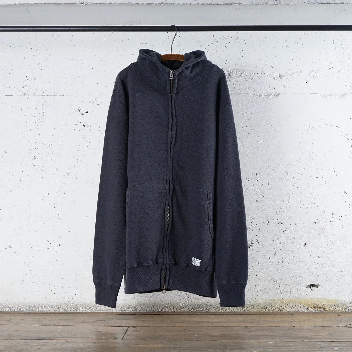 Cotton Zip Hoodie with Label & Print - DEVISE FACTORY