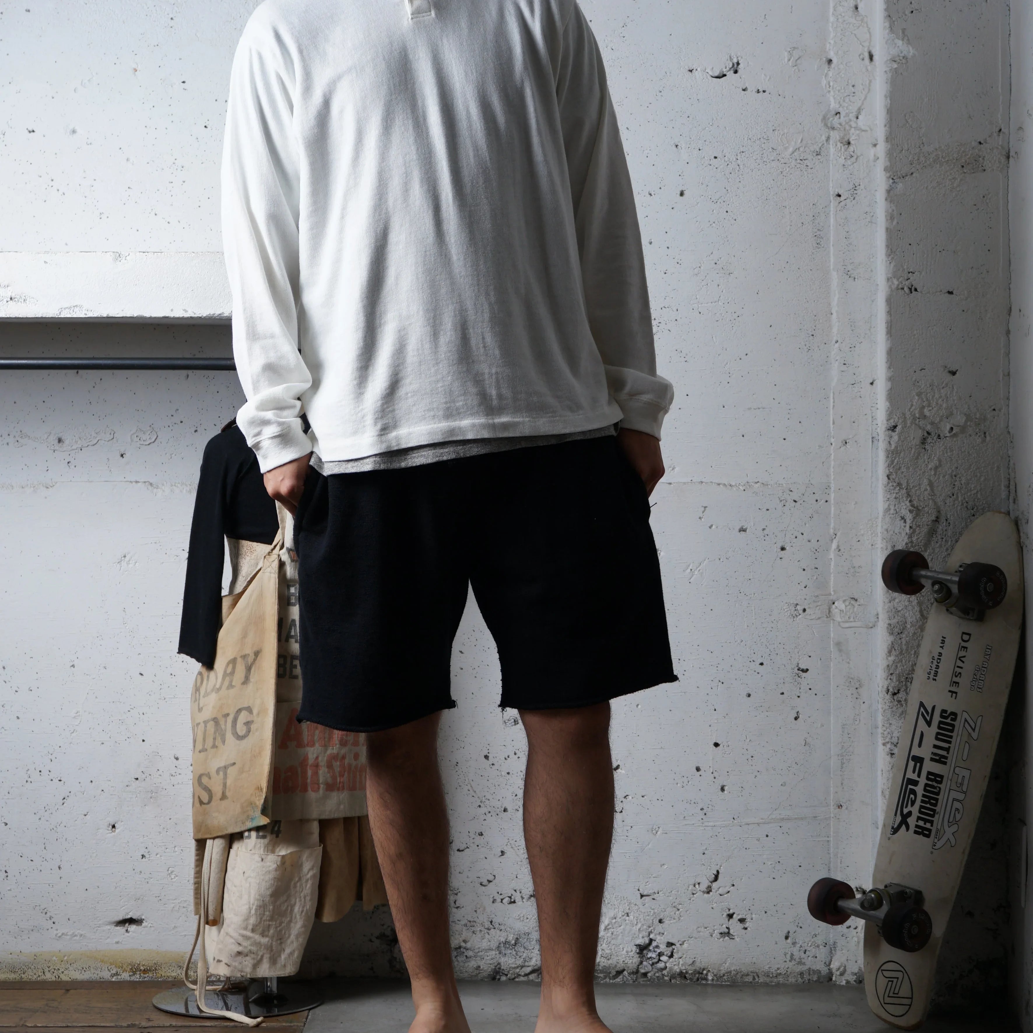 Cotton Relaxed Henley Long Sleeve Tshirt - DEVISE FACTORY
