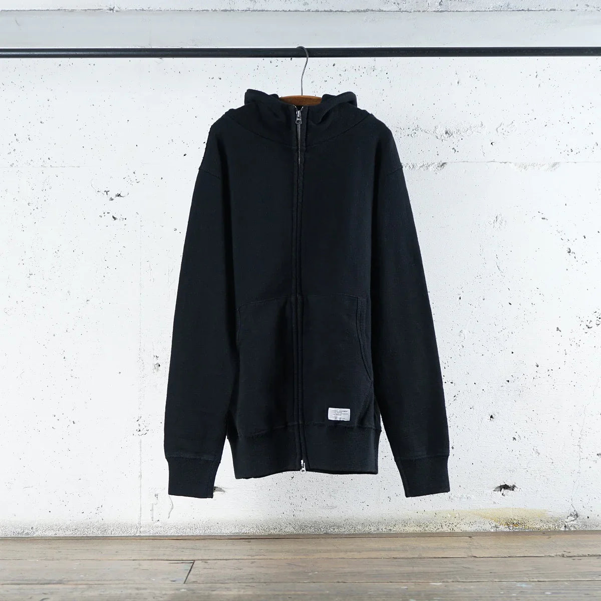 Cotton Zip Hoodie with Label & Print - DEVISE FACTORY