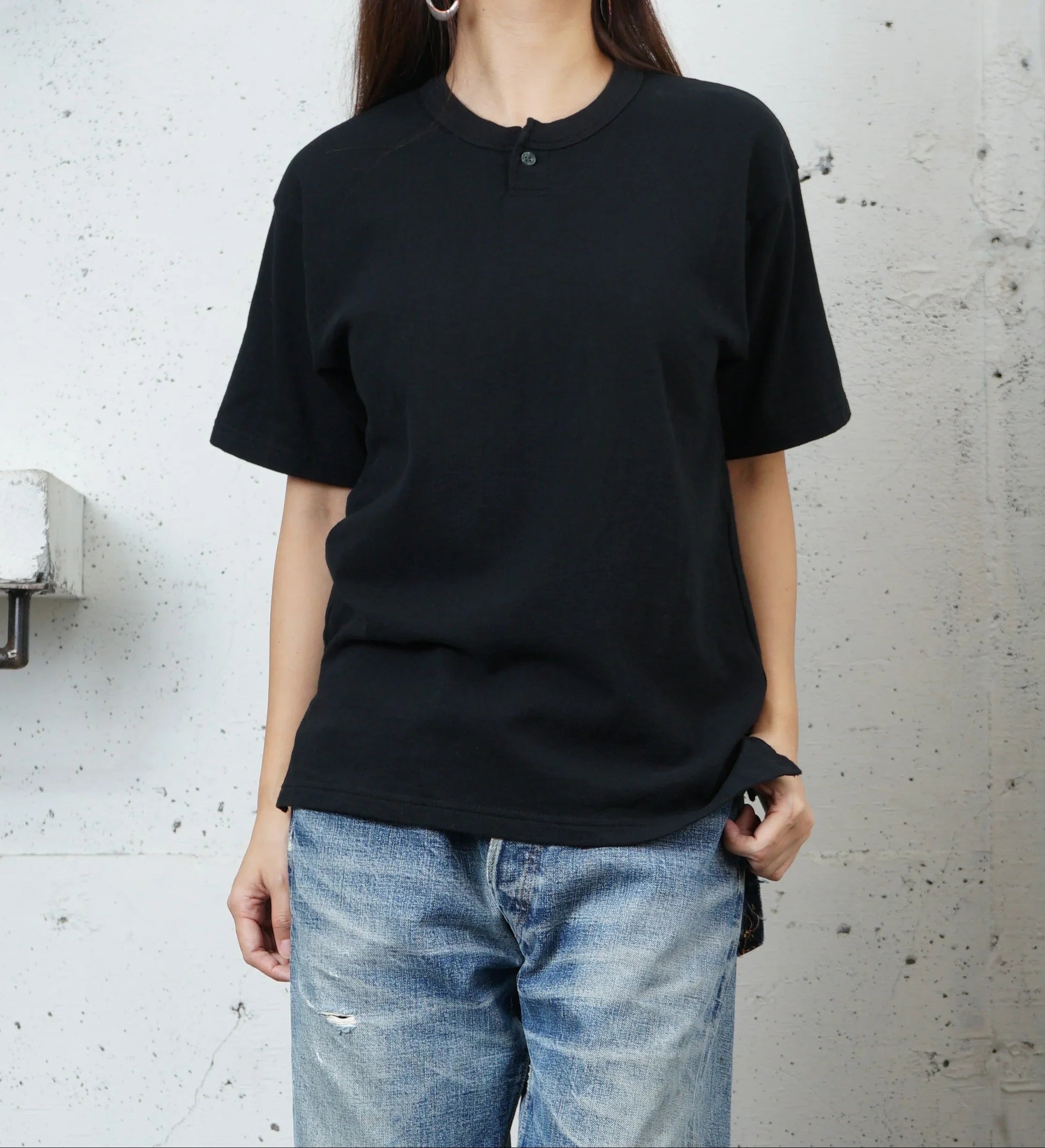 Cotton Wide Henley Tshirt - DEVISE FACTORY
