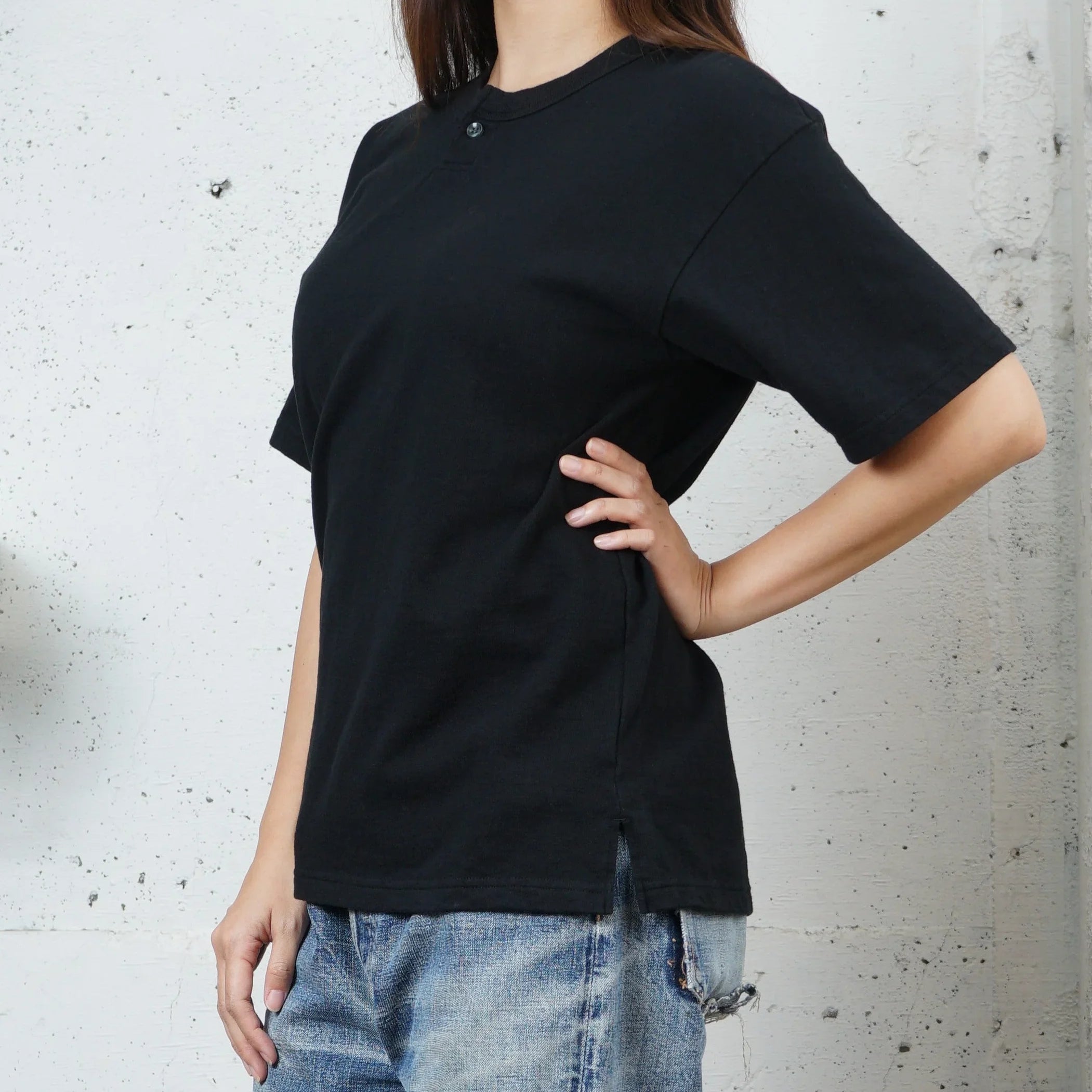 Cotton Wide Henley Tshirt - DEVISE FACTORY