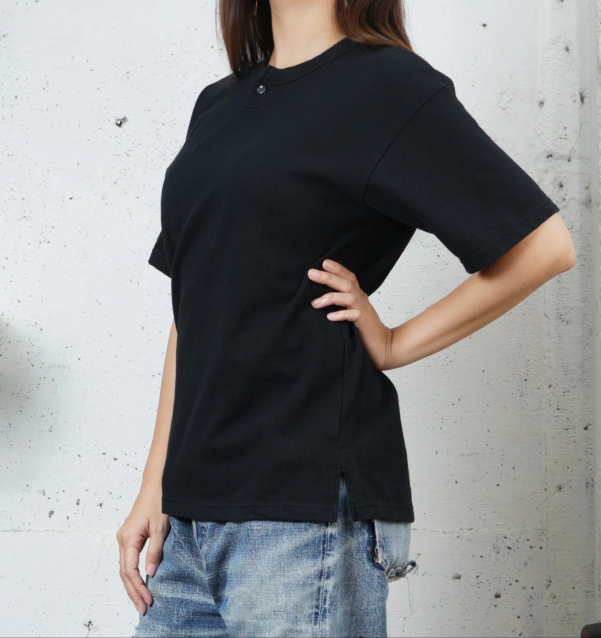 Cotton Wide Henley Tshirt - DEVISE FACTORY