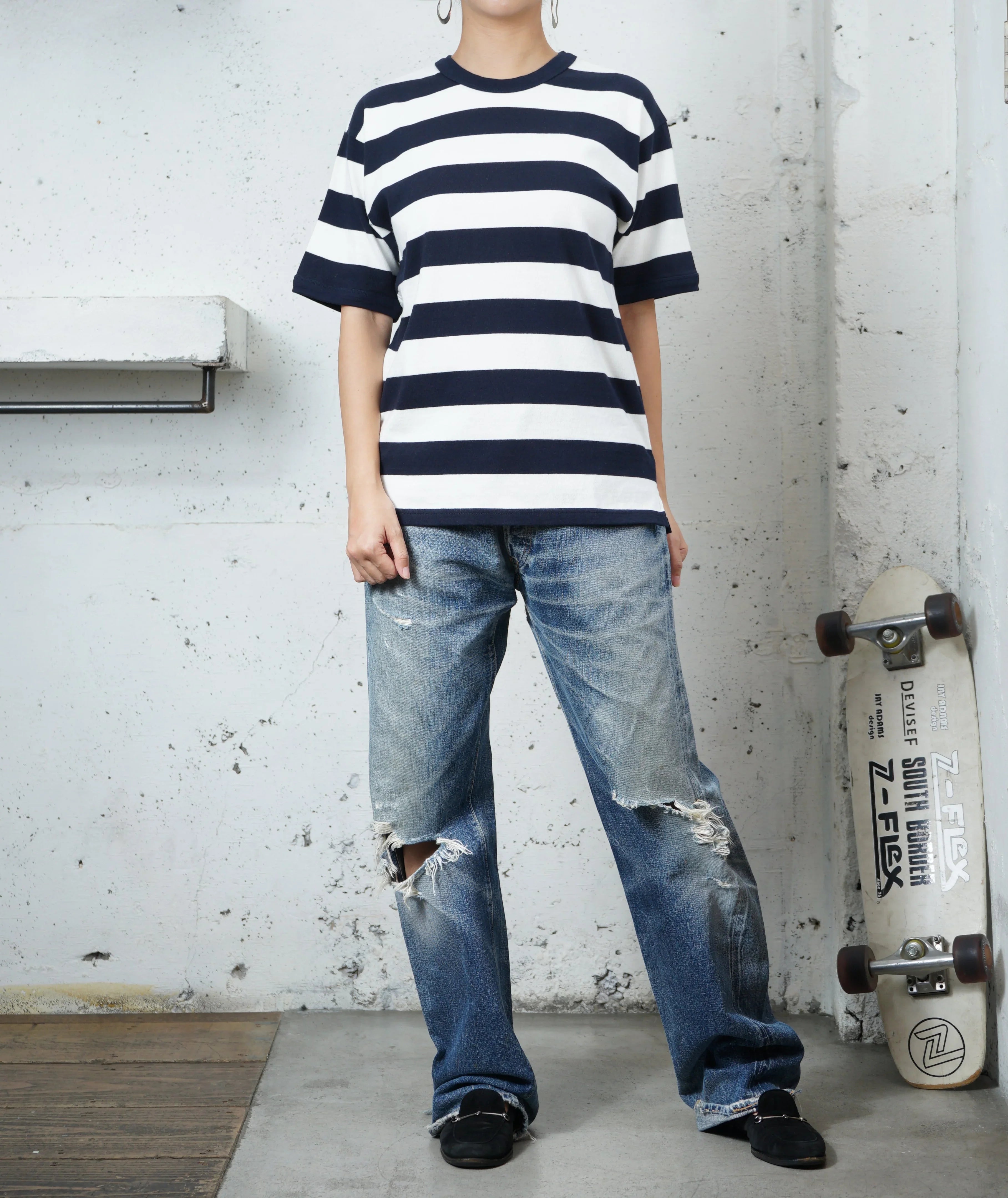 Cotton Wide Stripe Tshirt - DEVISE FACTORY