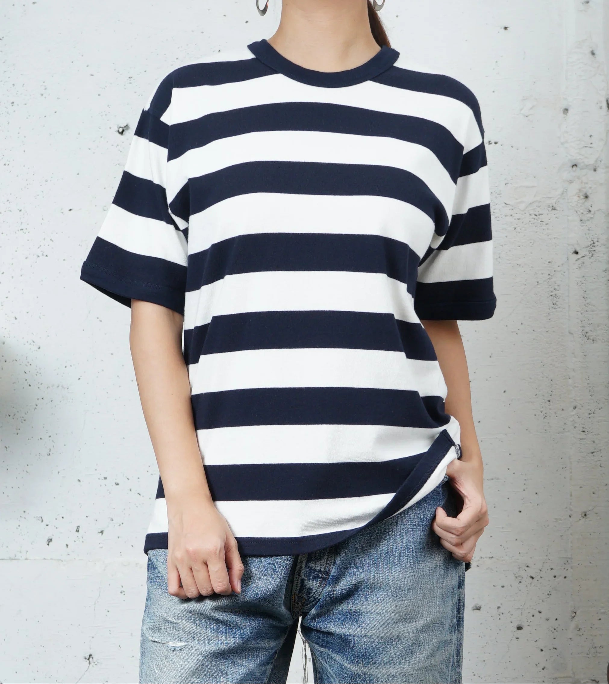 Cotton Wide Stripe Tshirt - DEVISE FACTORY