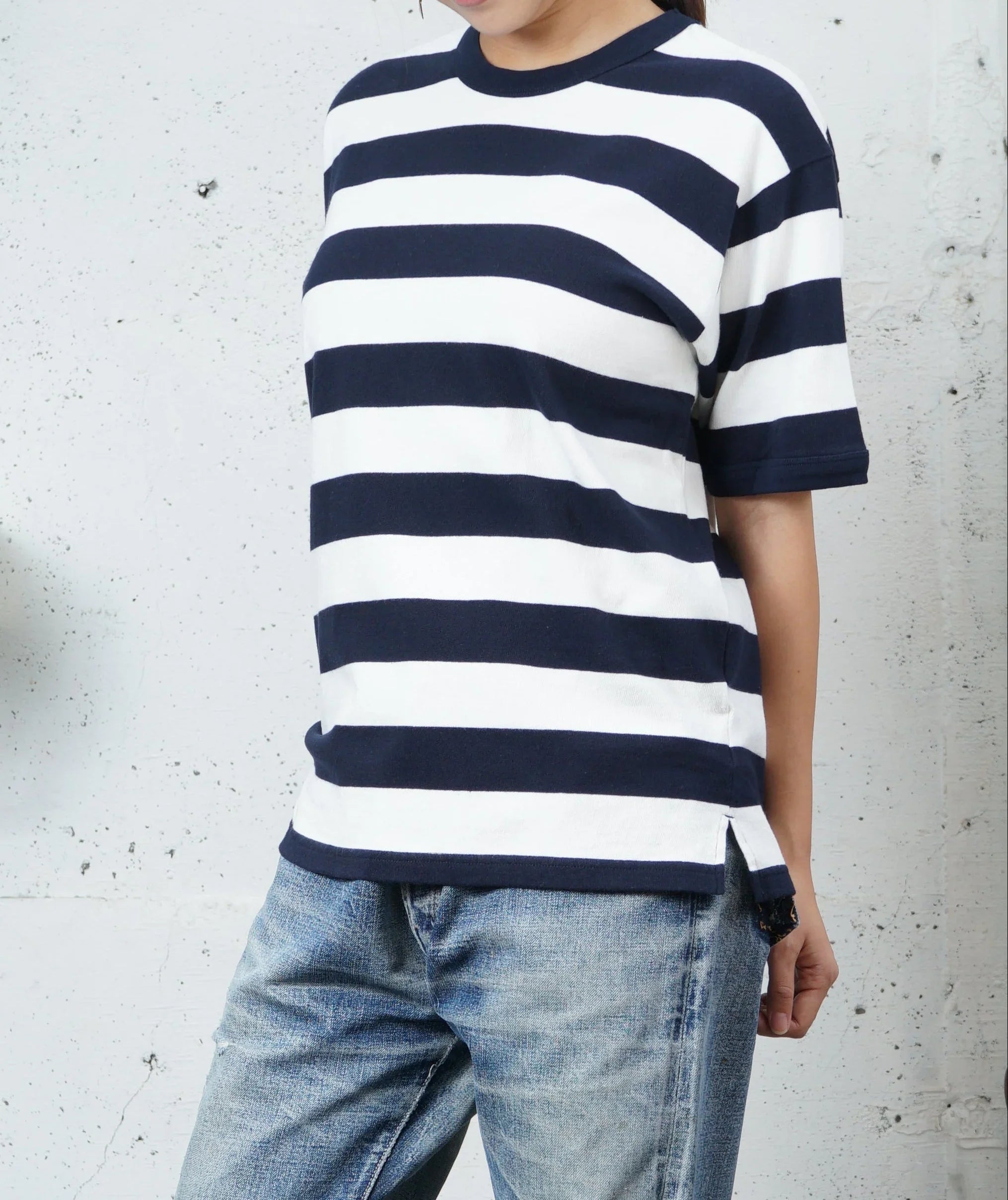 Cotton Wide Stripe Tshirt - DEVISE FACTORY