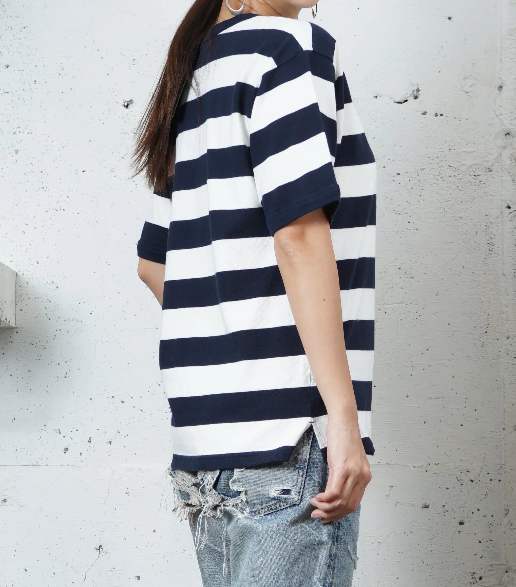 Cotton Wide Stripe Tshirt - DEVISE FACTORY