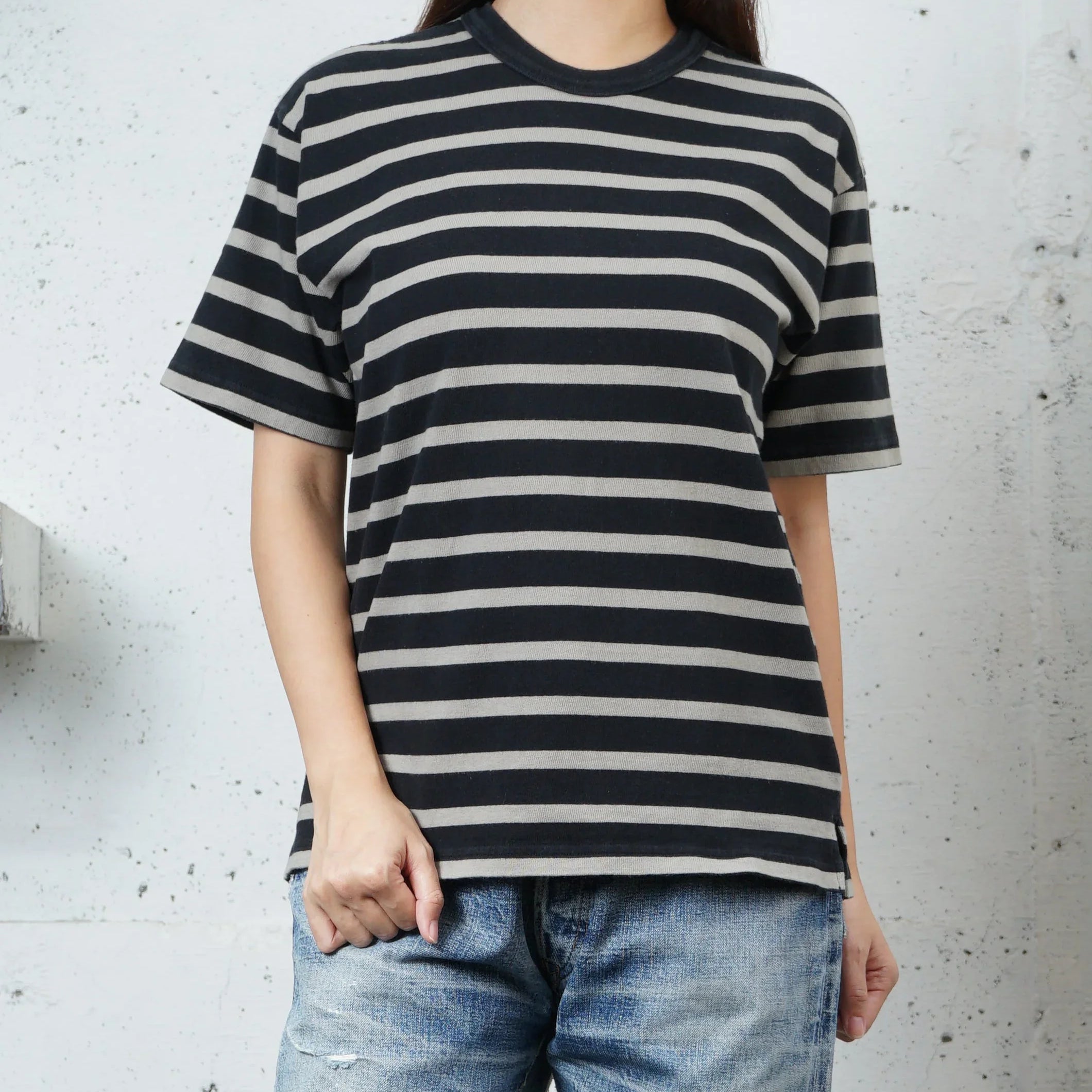 Cotton Relaxed Stripe Tshirt - DEVISE FACTORY