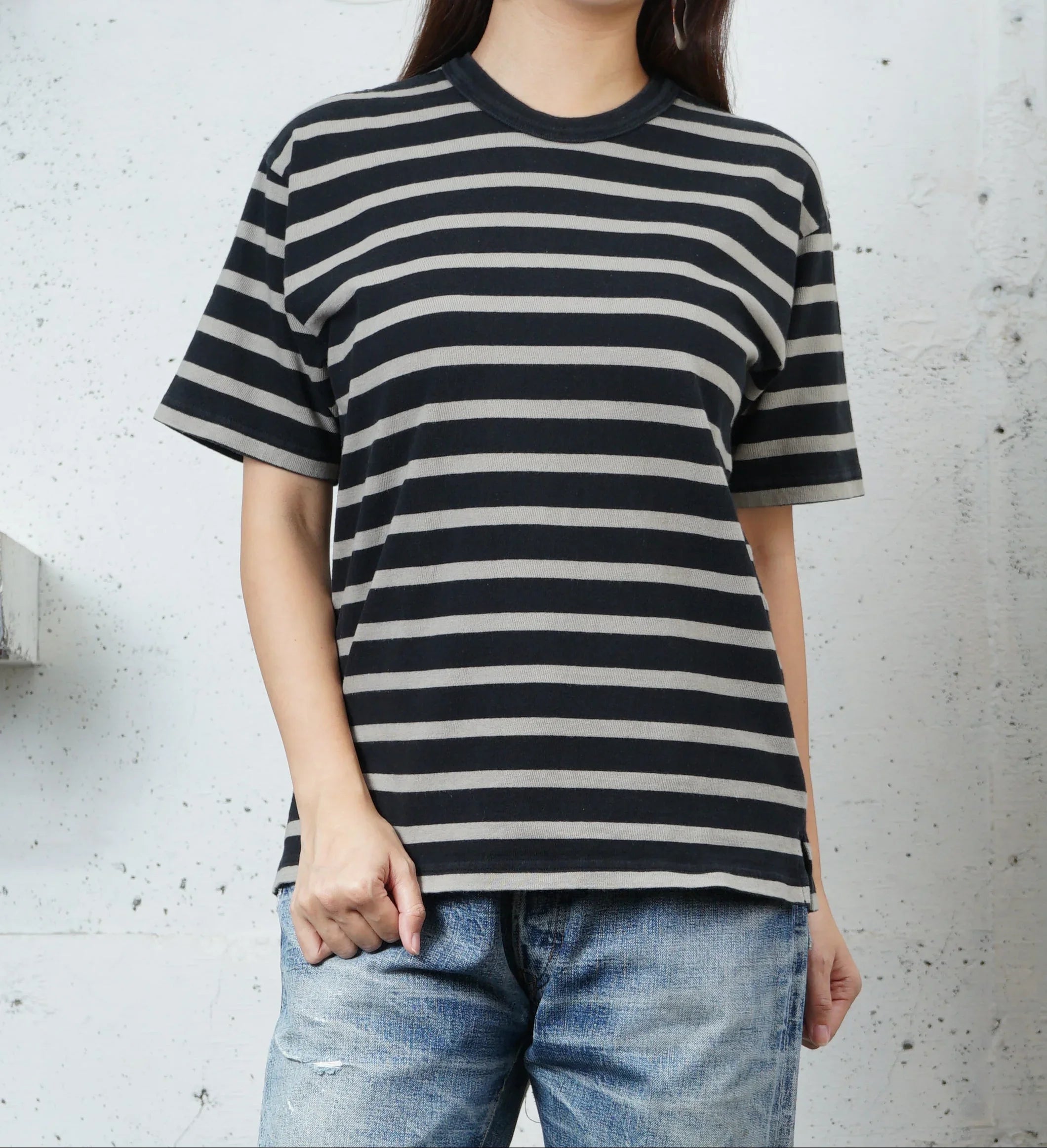 Cotton Relaxed Stripe Tshirt - DEVISE FACTORY