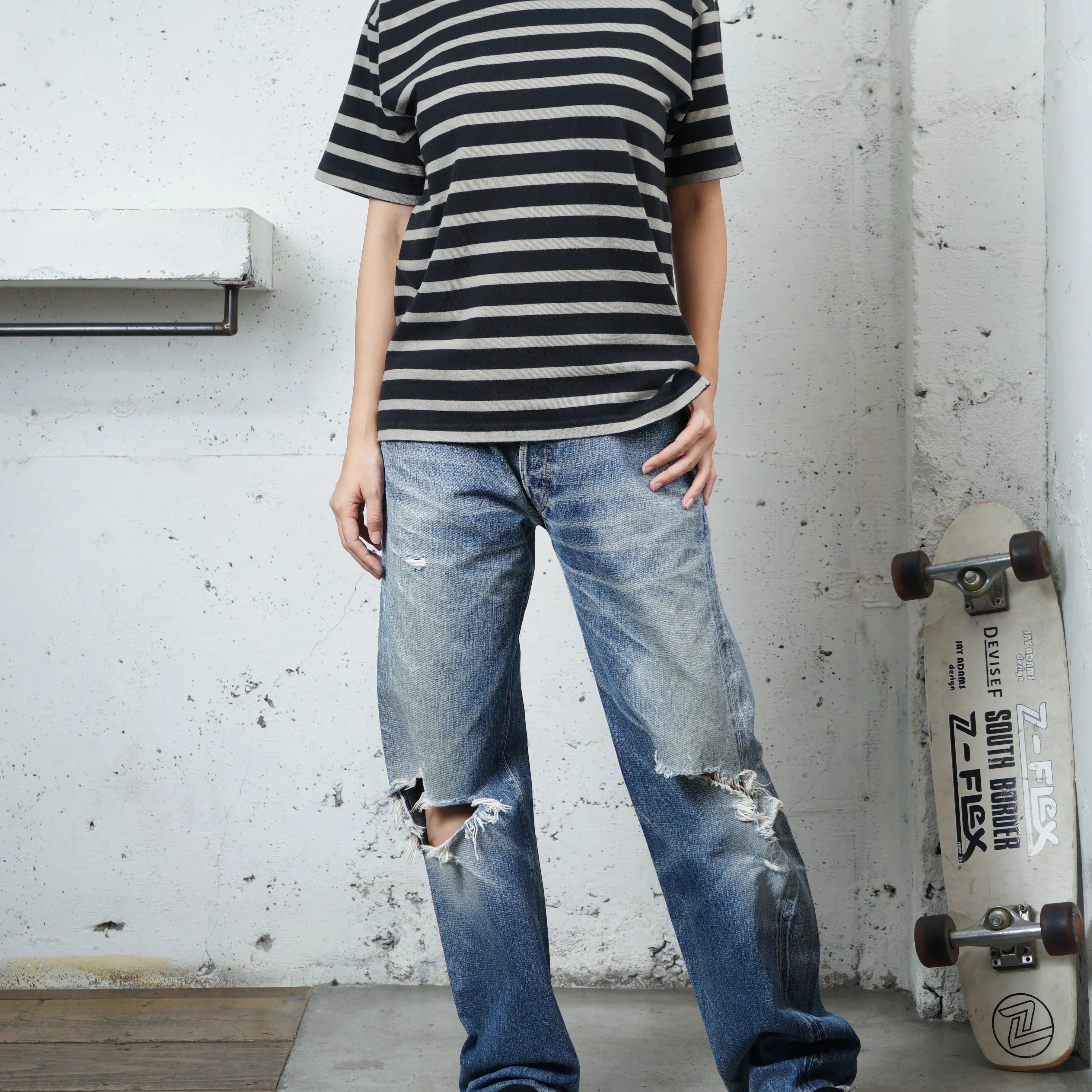 Cotton Relaxed Stripe Tshirt - DEVISE FACTORY