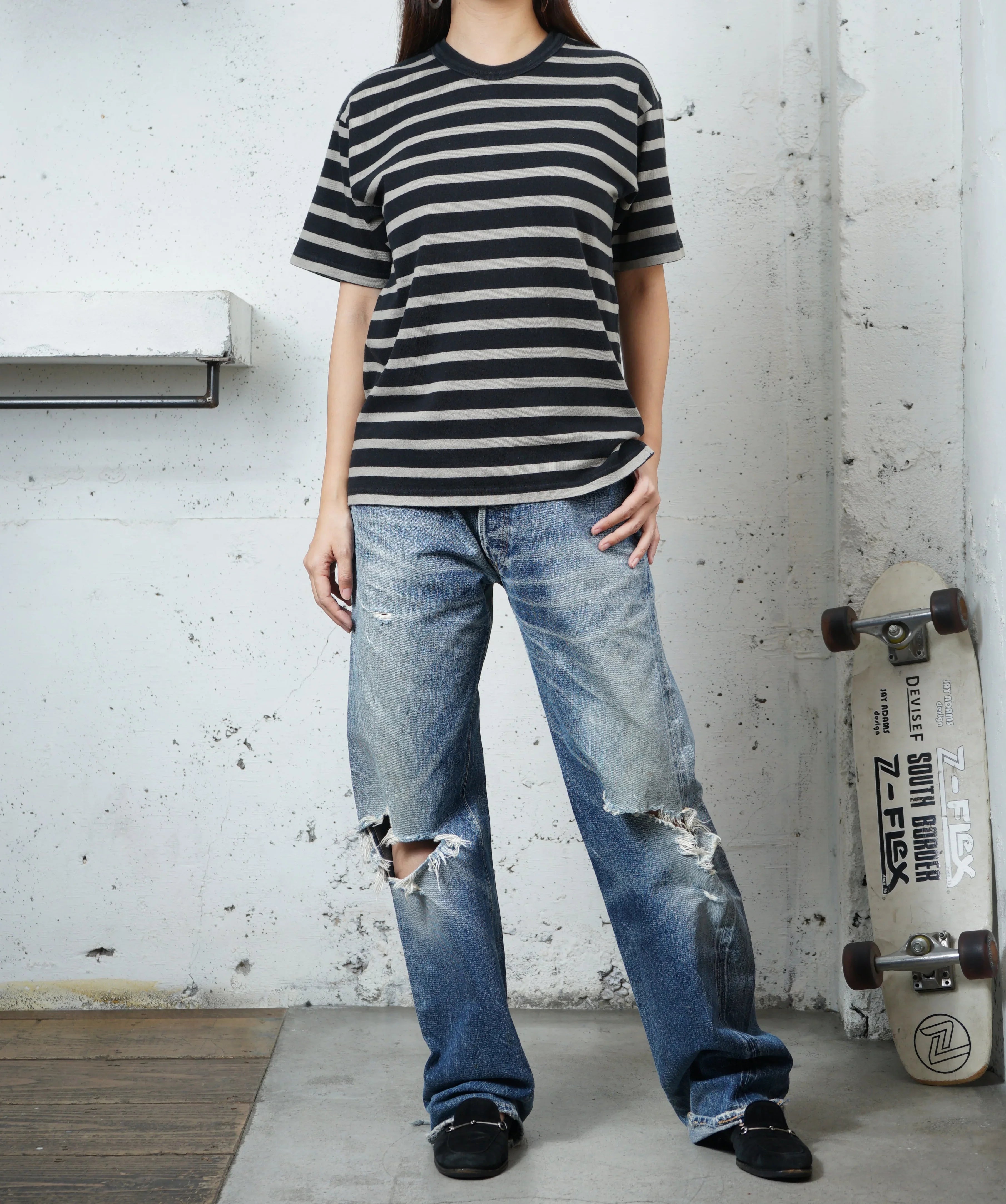 Cotton Relaxed Stripe Tshirt - DEVISE FACTORY