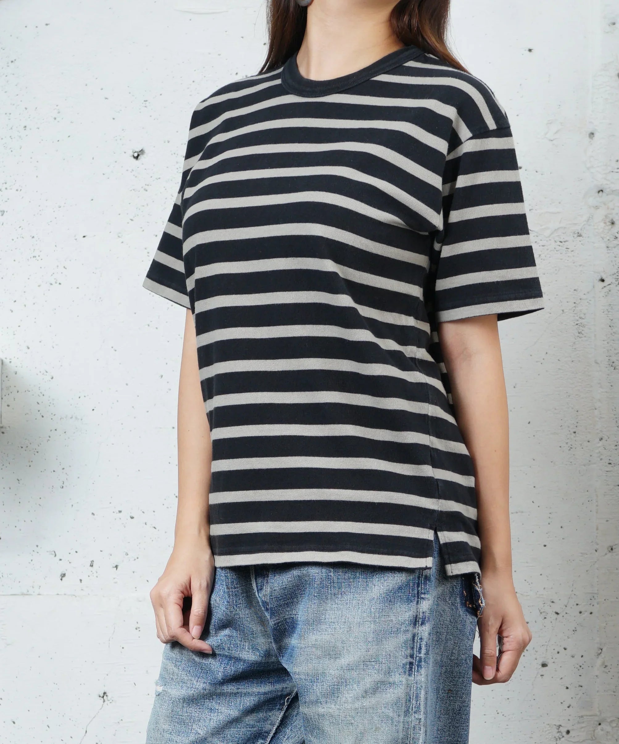 Cotton Relaxed Stripe Tshirt - DEVISE FACTORY