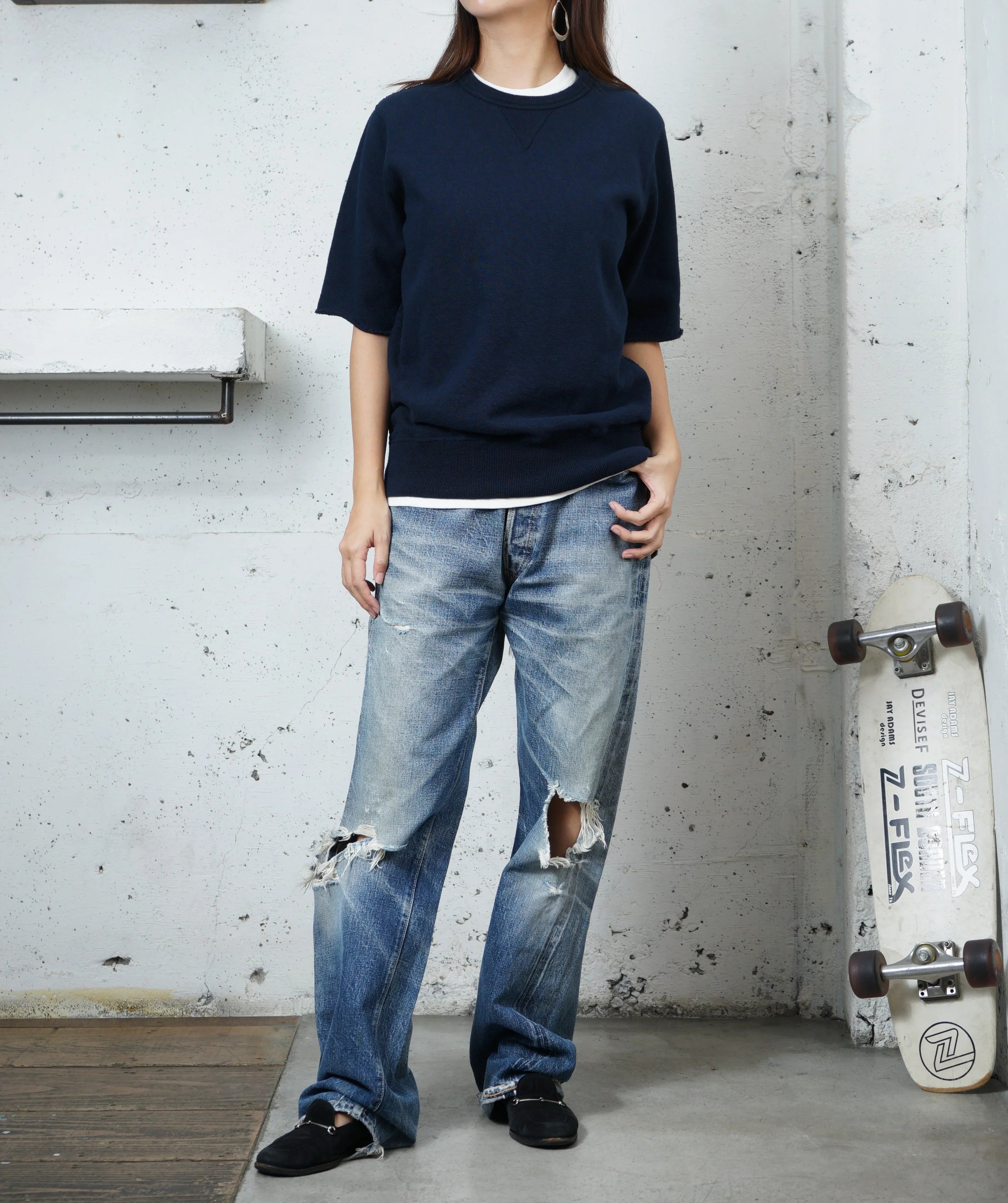 Cotton Relaxed Cut Off Sweat Tshirt - DEVISE FACTORY