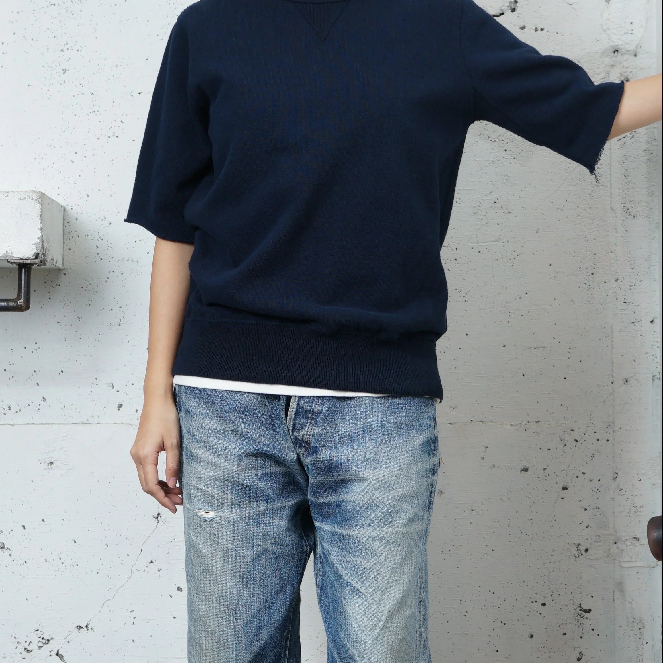 Cotton Relaxed Cut Off Sweat Tshirt - DEVISE FACTORY