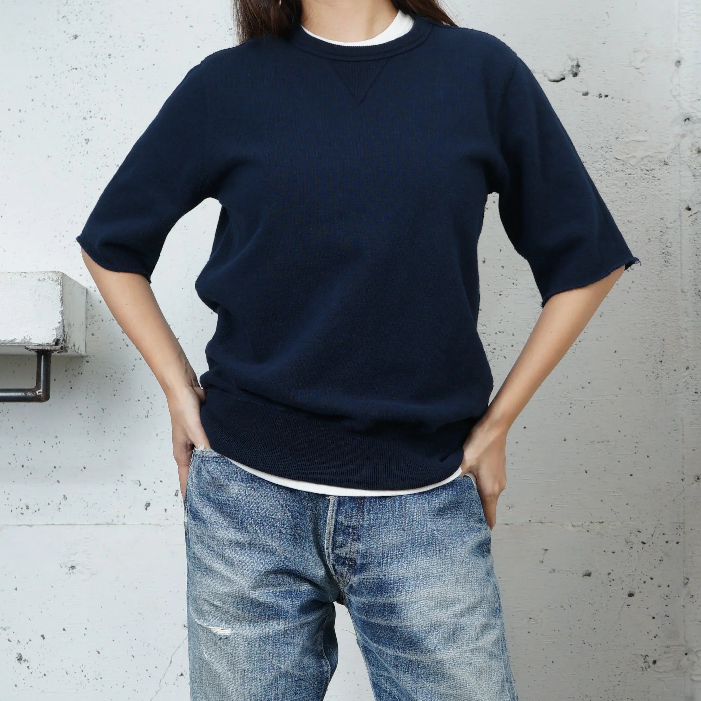 Cotton Relaxed Cut Off Sweat Tshirt - DEVISE FACTORY