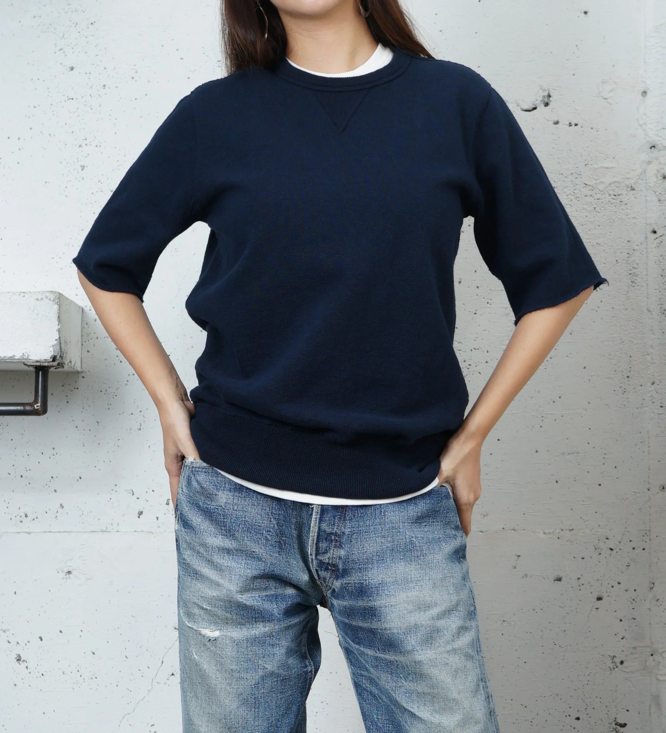 Cotton Relaxed Cut Off Sweat Tshirt - DEVISE FACTORY