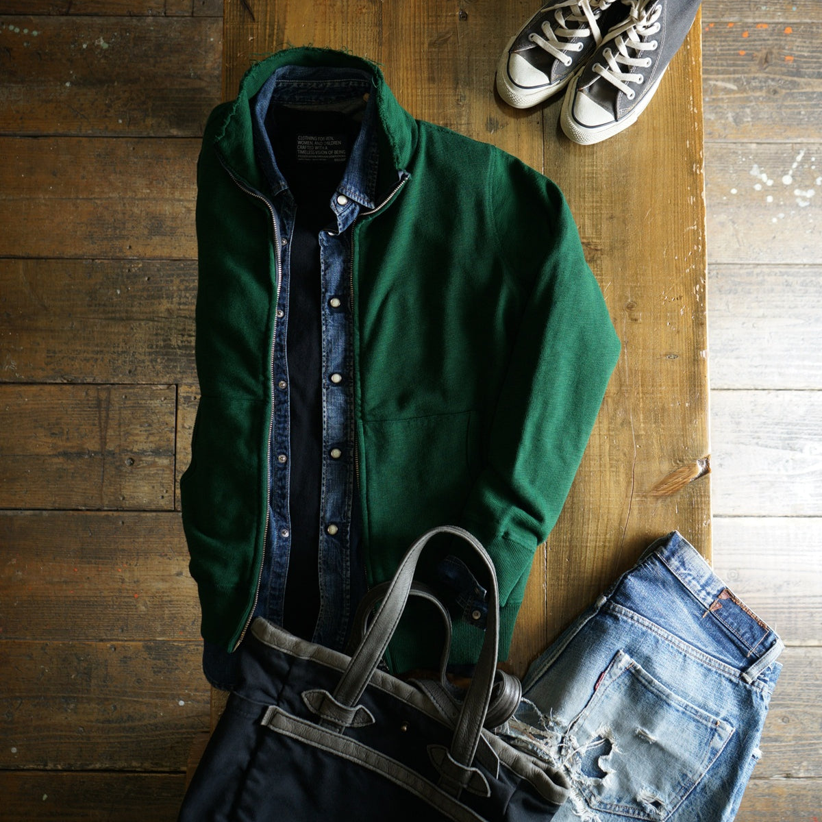 Cotton Relaxed Zip Jacket - DEVISE FACTORY