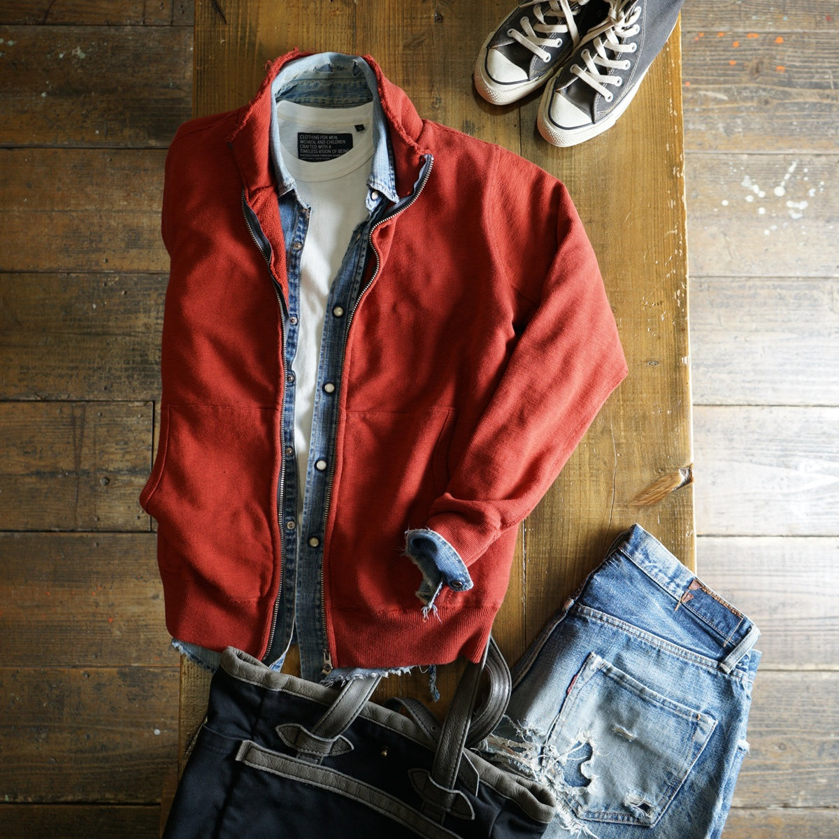 Cotton Relaxed Zip Jacket - DEVISE FACTORY