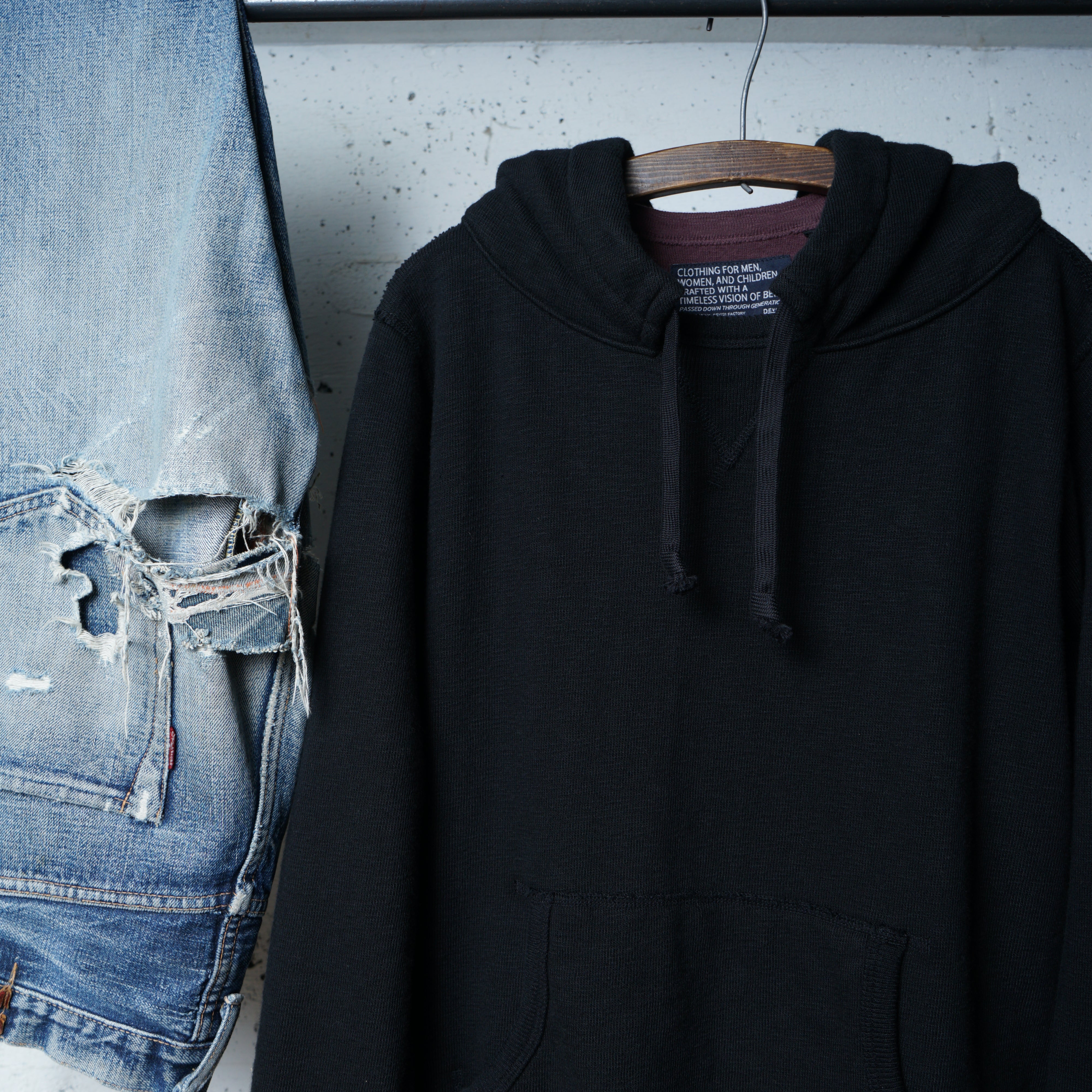 Cotton Relaxed After-Hood Sweatshirt - DEVISE FACTORY