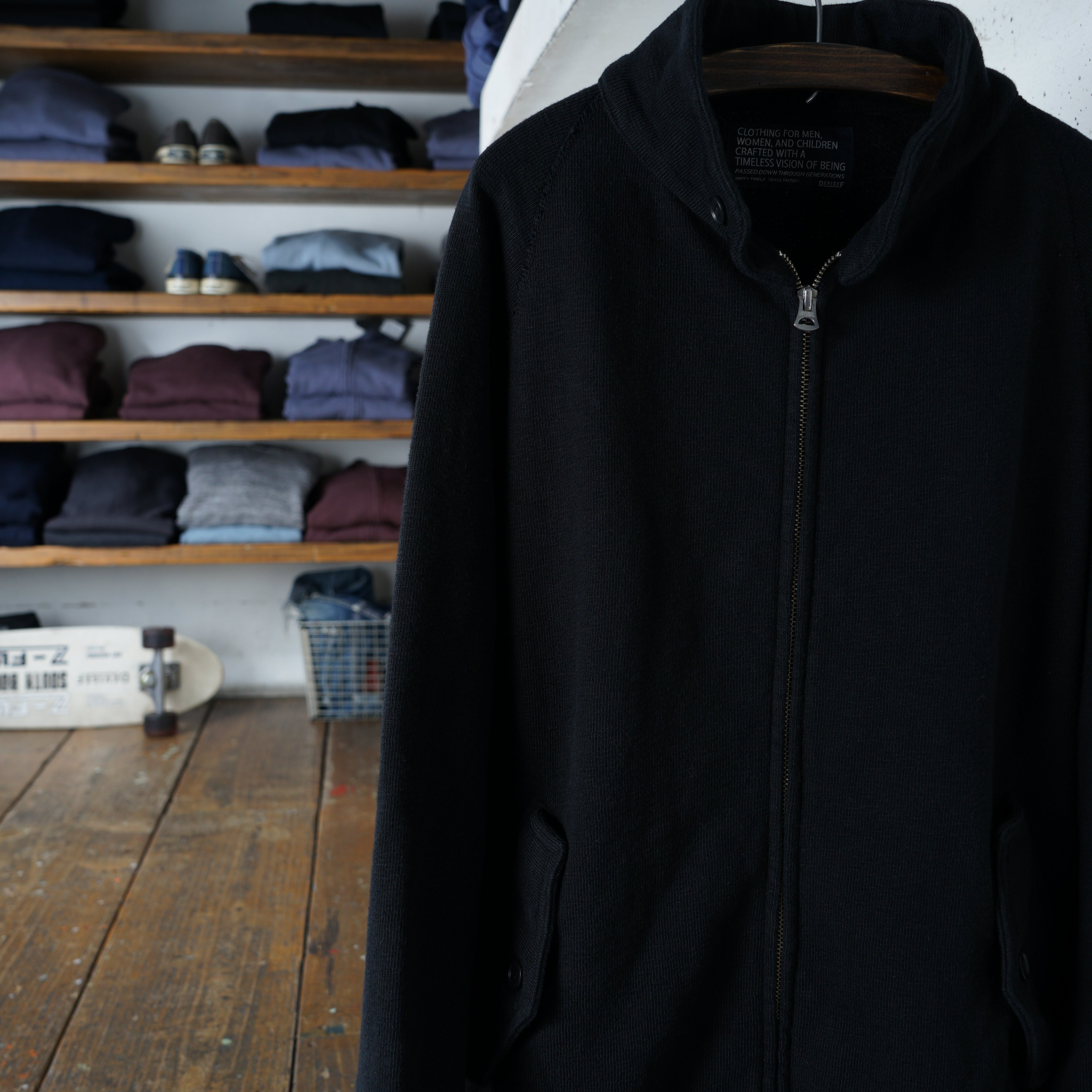 Cotton Relaxed Zip Blouson - DEVISE FACTORY