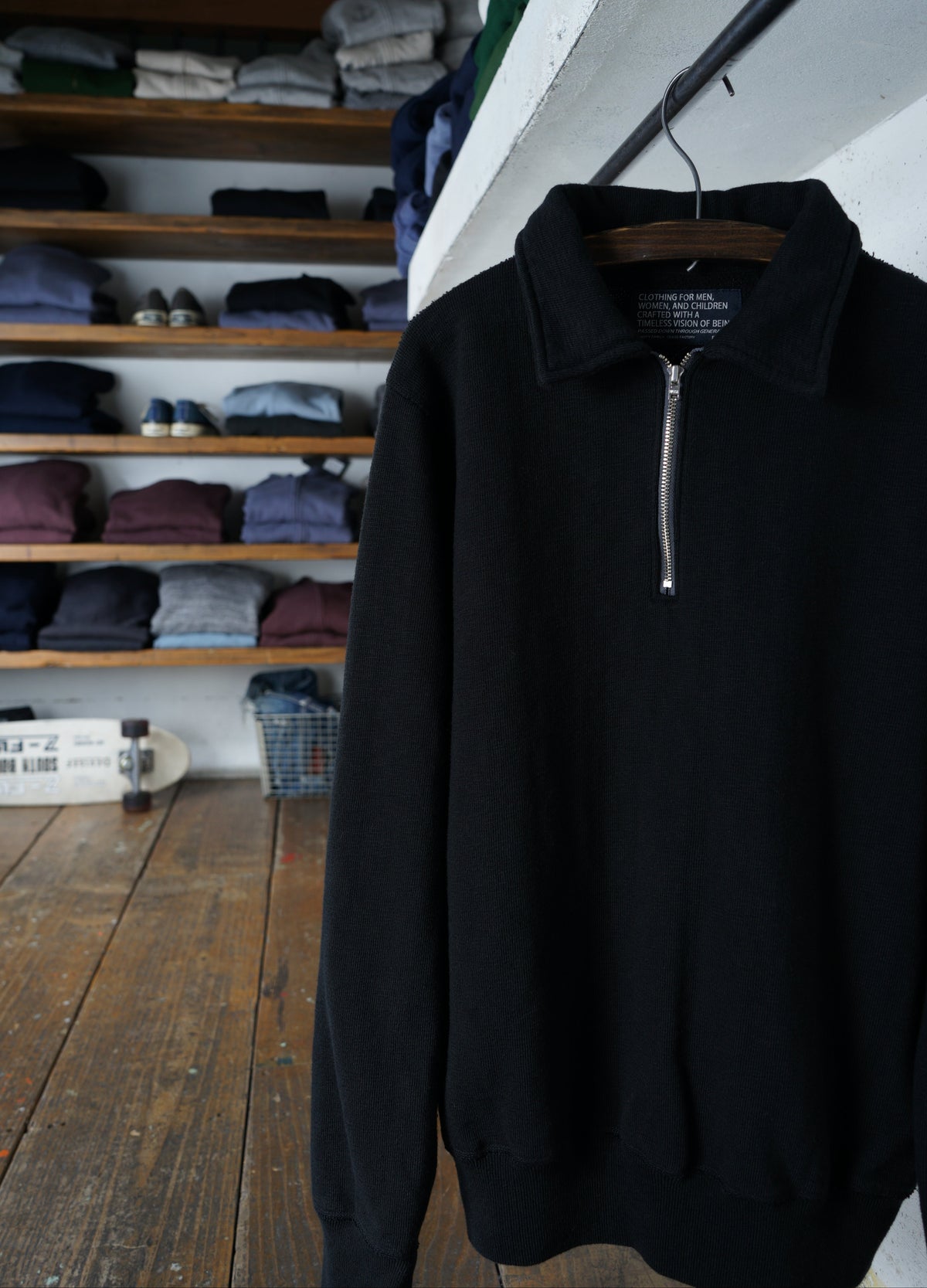 Cotton Relaxed Half-Zip Sweatshirt - DEVISE FACTORY