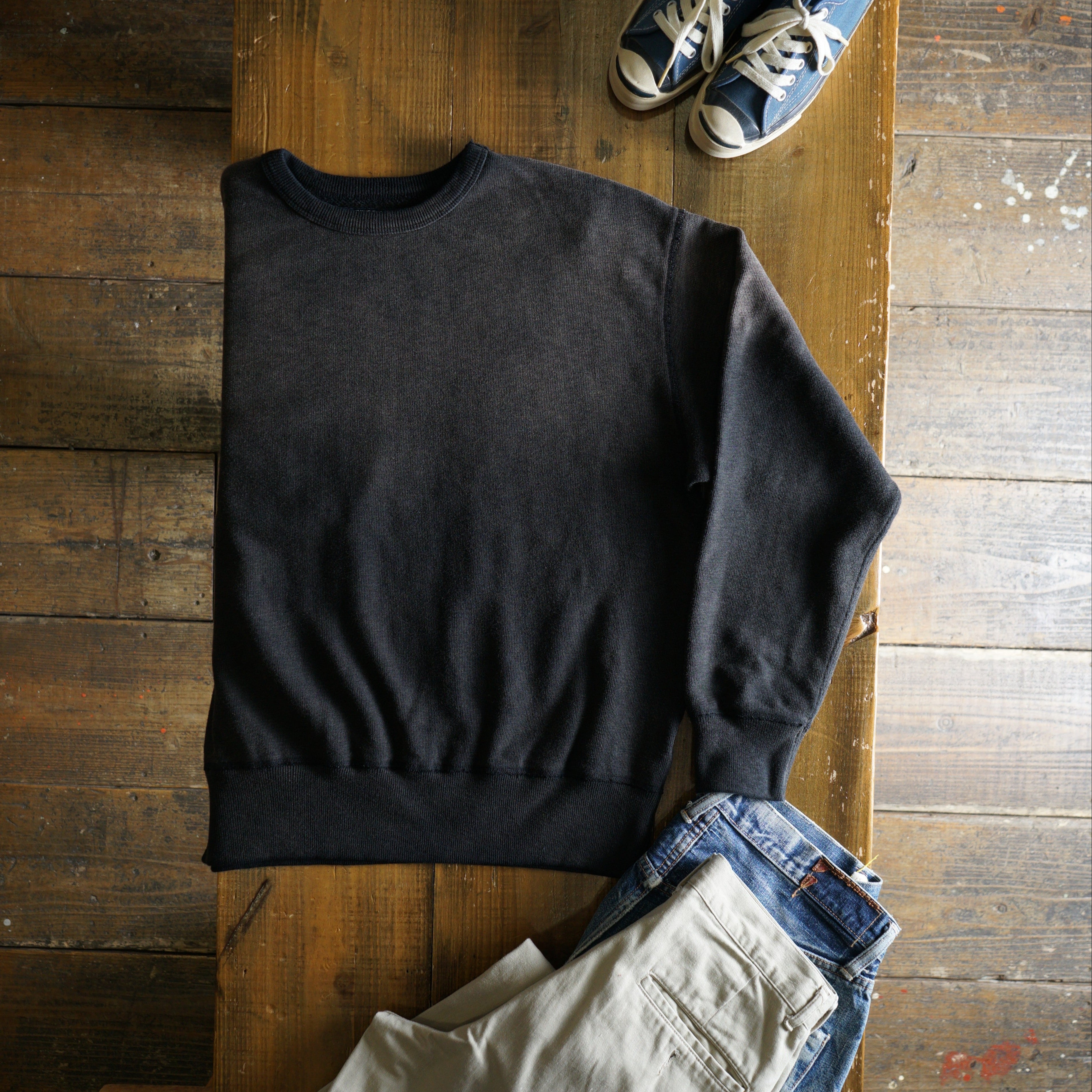 Cotton Wide Aged Sweatshirt - DEVISE FACTORY