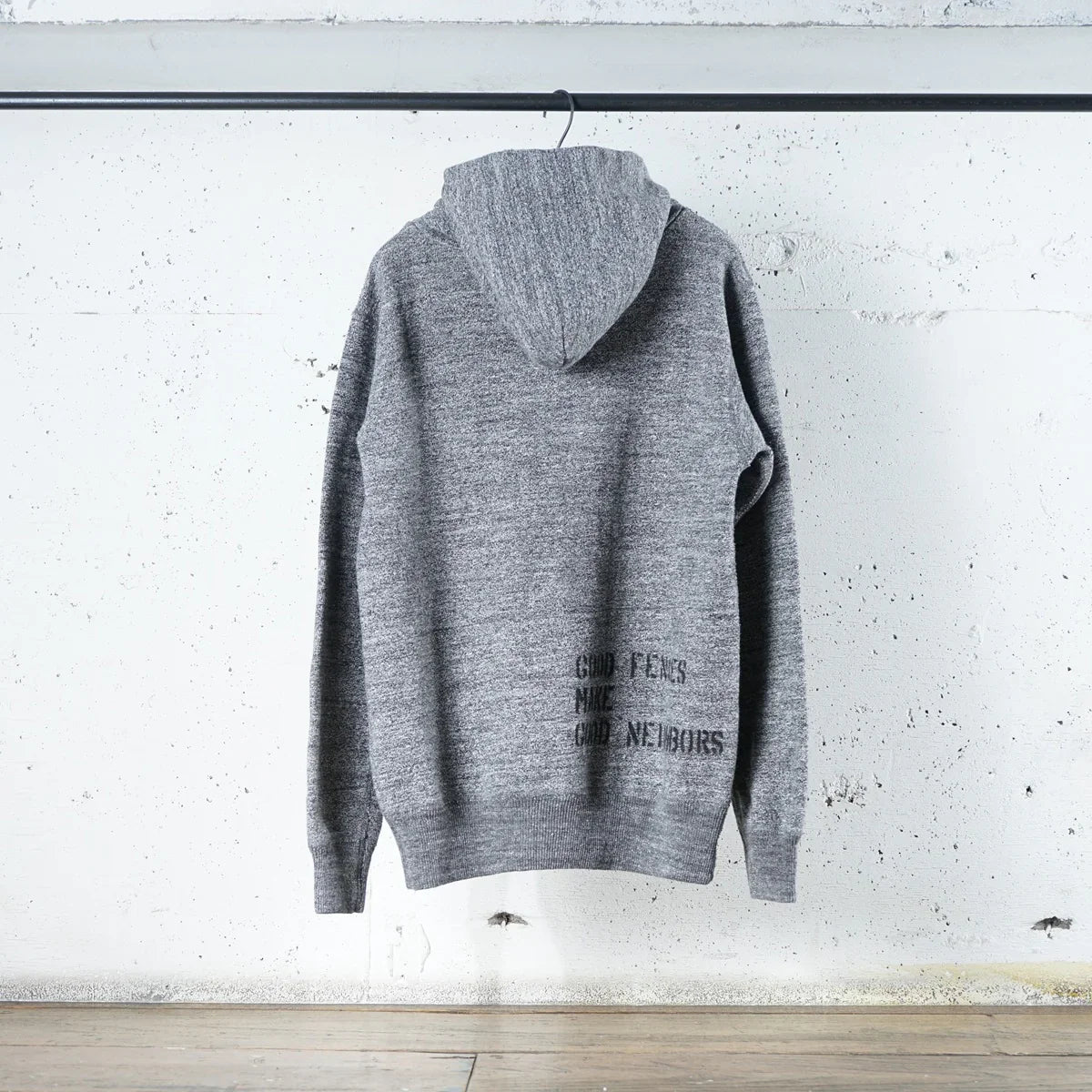 Cotton Zip Hoodie with Stencil Print - DEVISE FACTORY