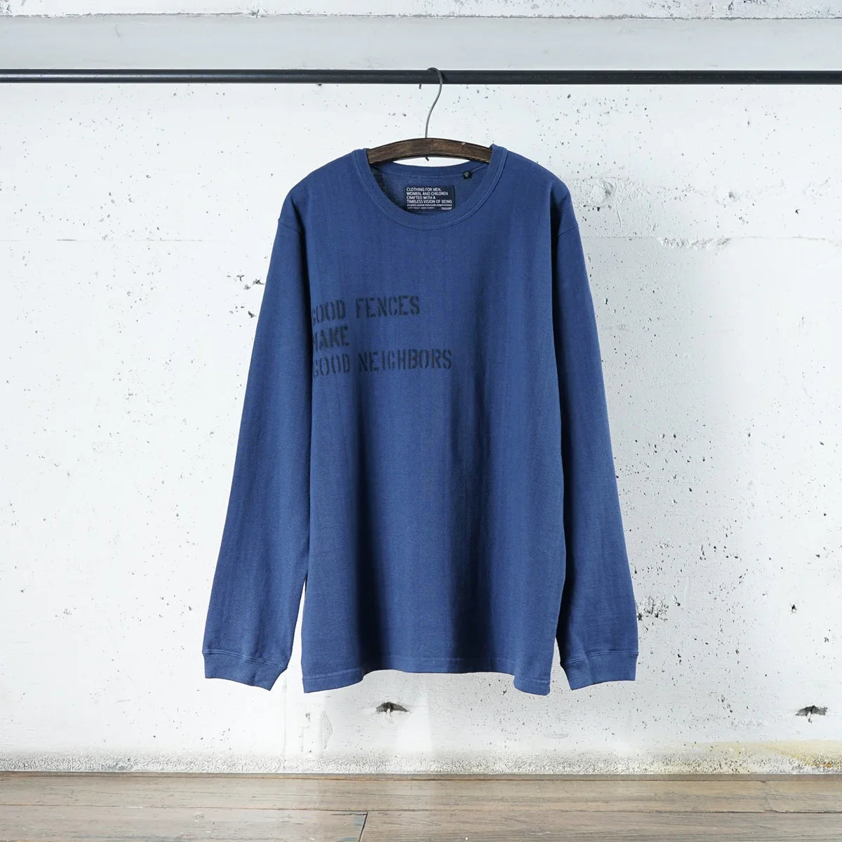 Cotton Rayon Relax Long Sleeve Tshirt With Stencil Print - DEVISE FACTORY