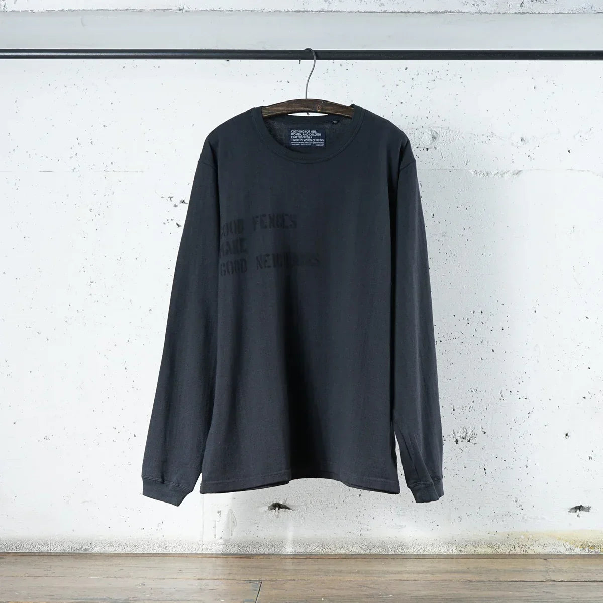 Cotton Rayon Relax Long Sleeve Tshirt With Stencil Print - DEVISE FACTORY