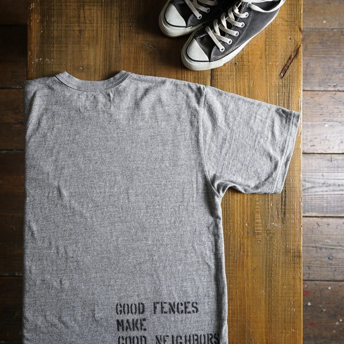 Cotton Wide Tshirt With Stencil Print - DEVISE FACTORY