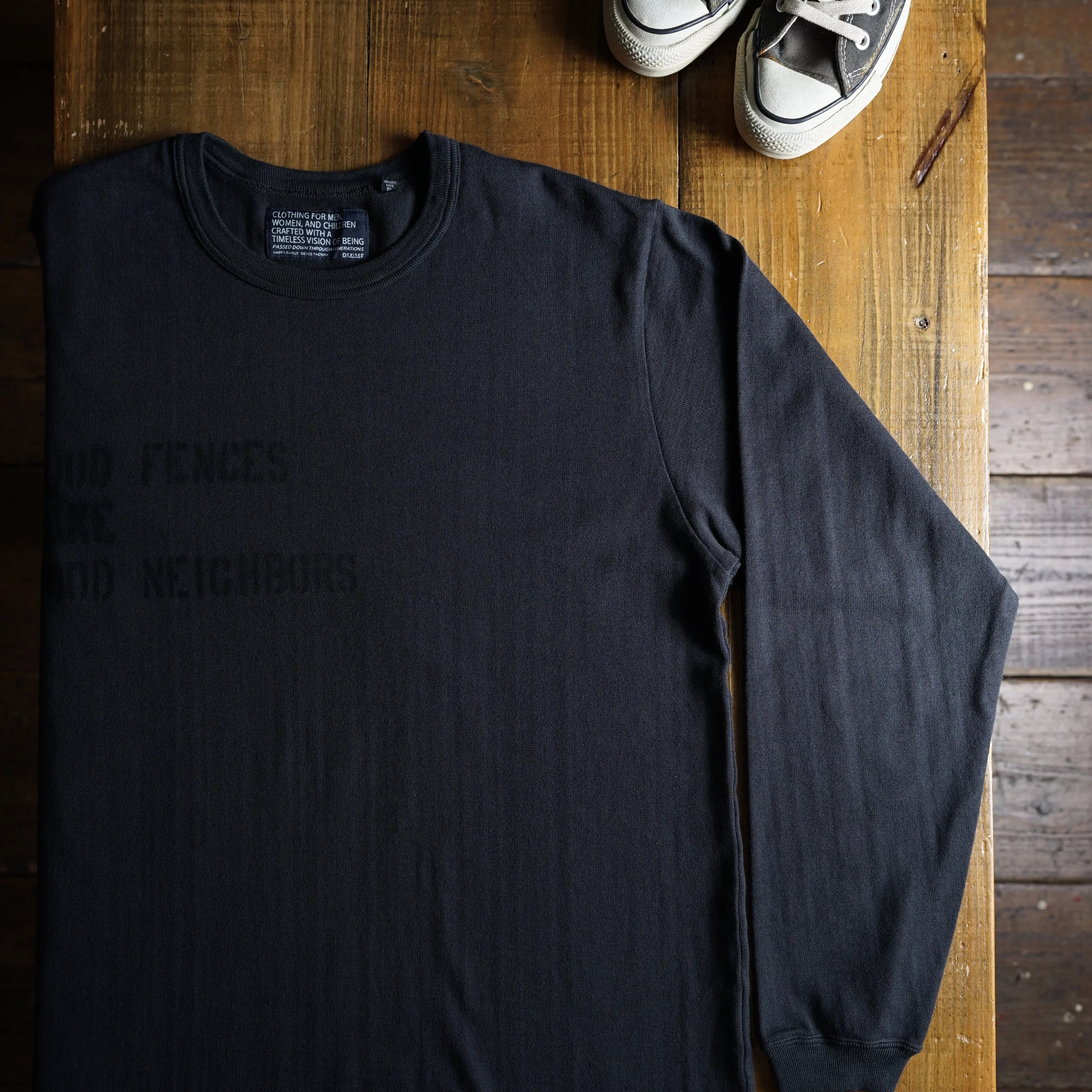 Cotton Rayon Relax Long Sleeve Tshirt With Stencil Print - DEVISE FACTORY