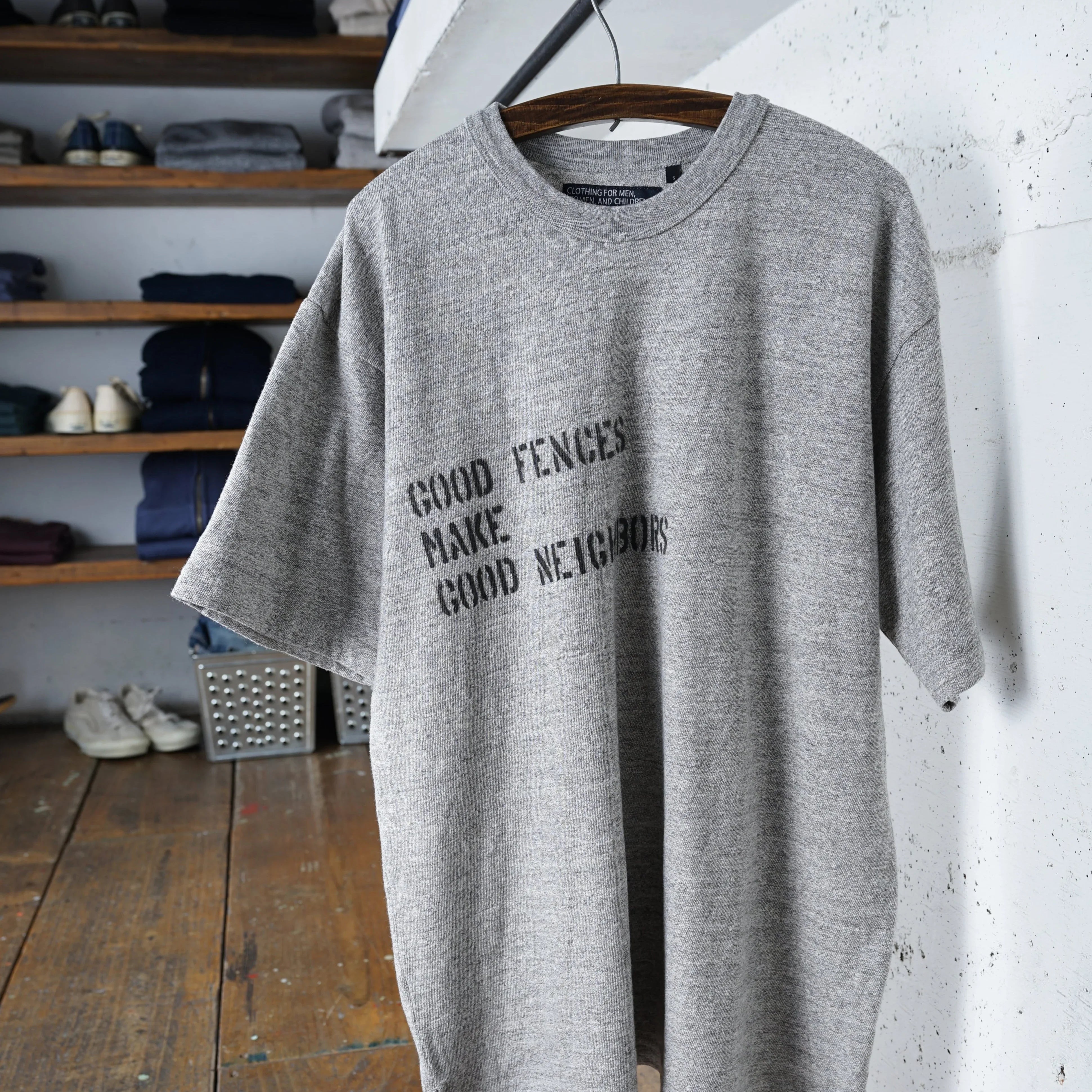 Cotton Wide Tshirt With Stencil Print - DEVISE FACTORY