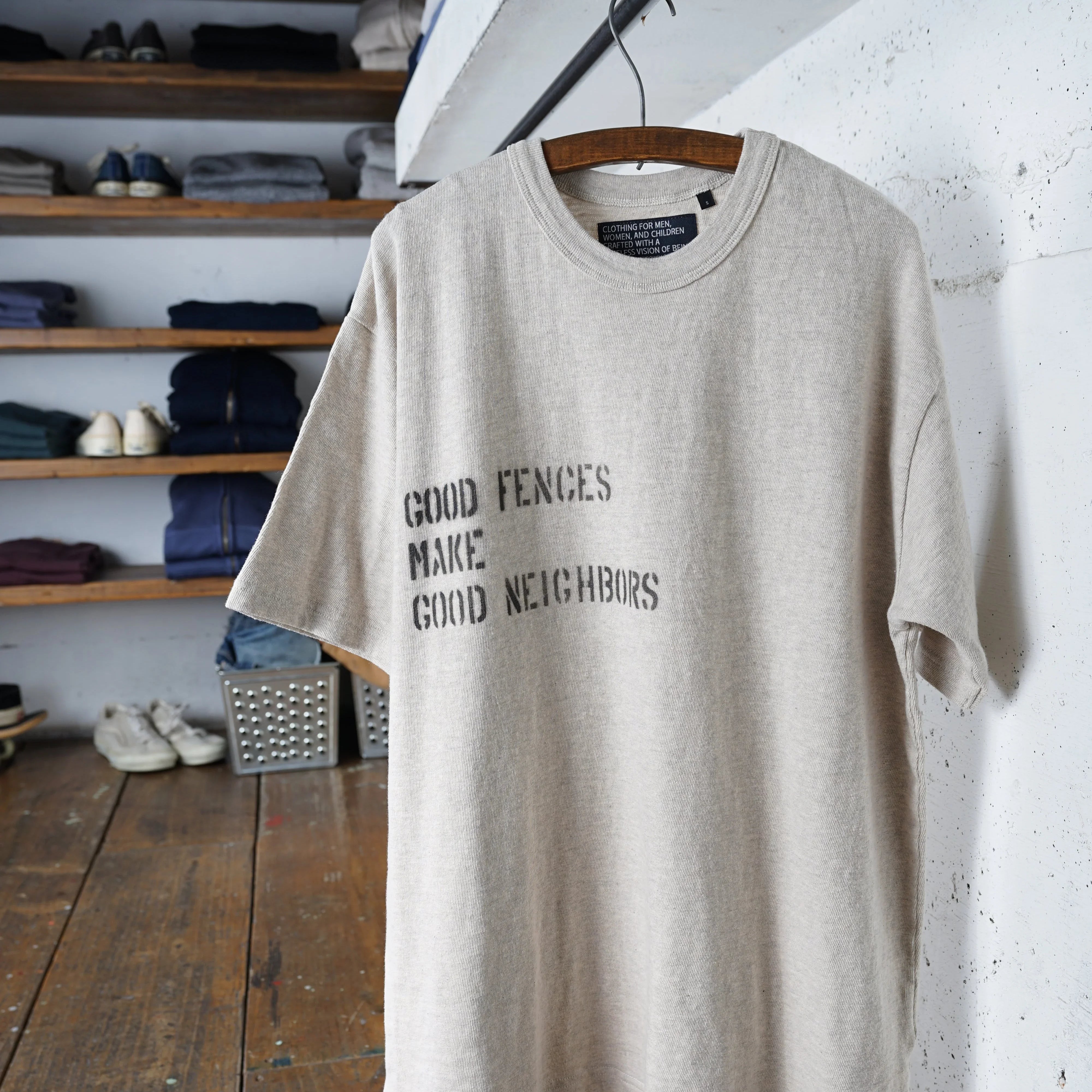 Cotton Wide Tshirt With Stencil Print - DEVISE FACTORY