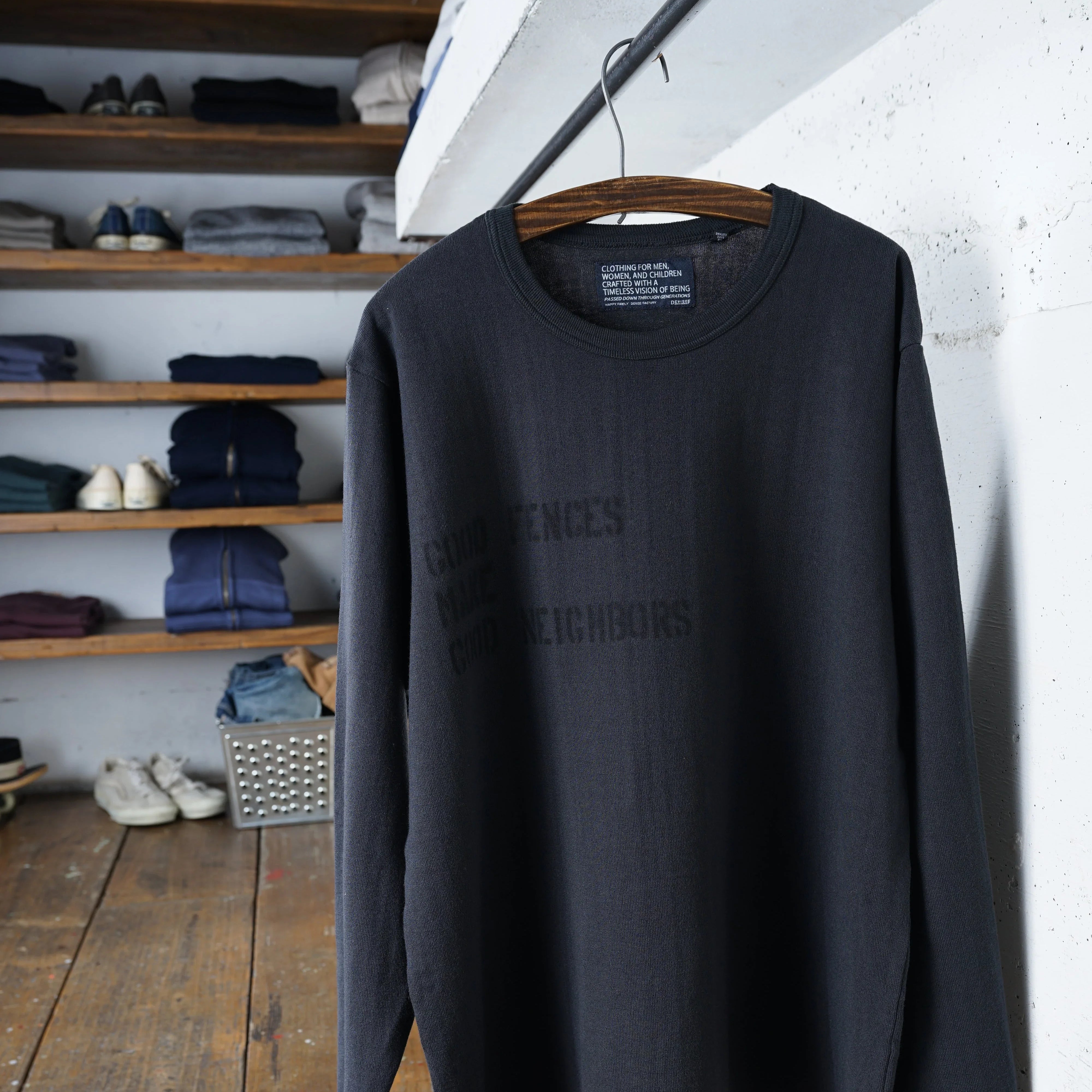 Cotton Rayon Relax Long Sleeve Tshirt With Stencil Print - DEVISE FACTORY