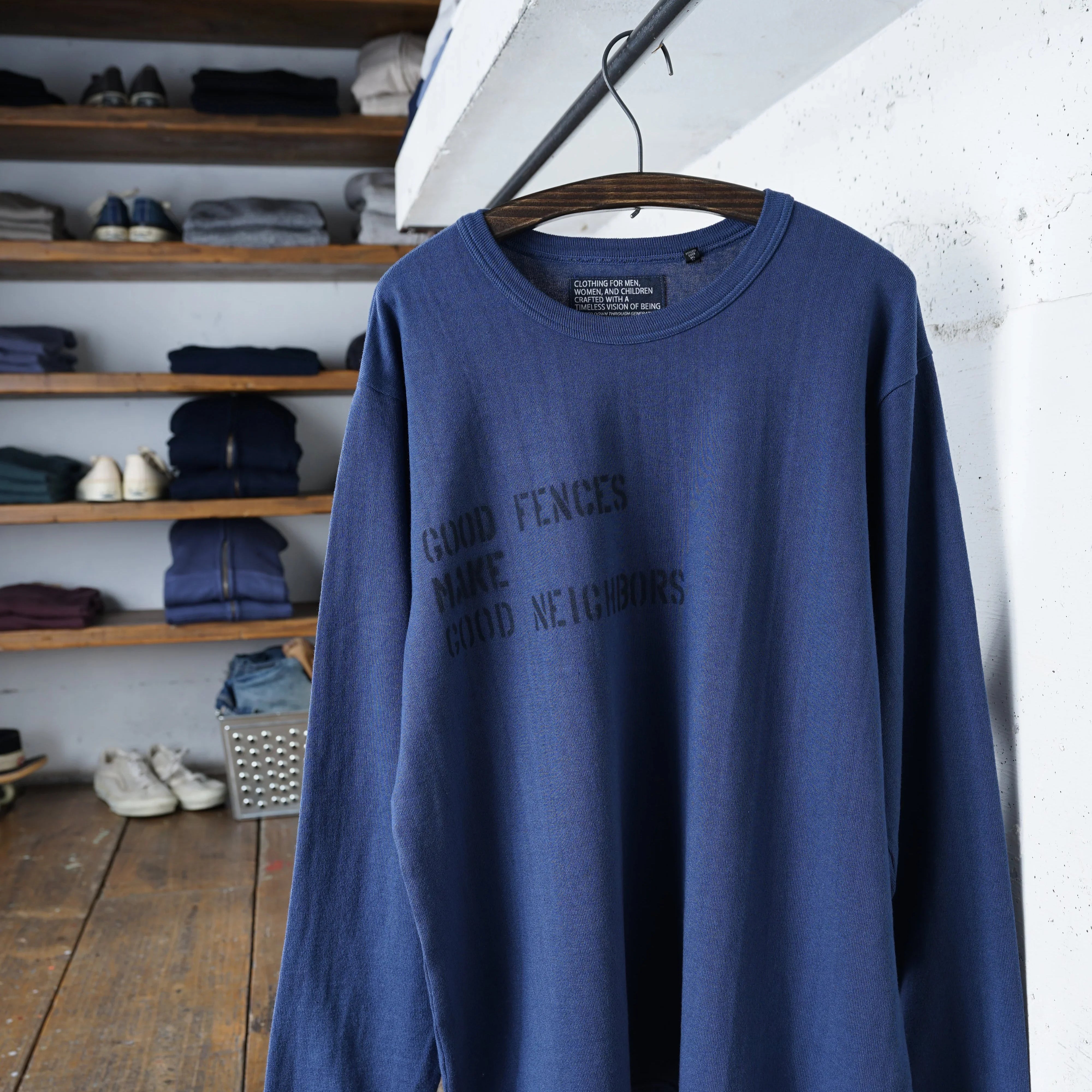 Cotton Rayon Relax Long Sleeve Tshirt With Stencil Print - DEVISE FACTORY