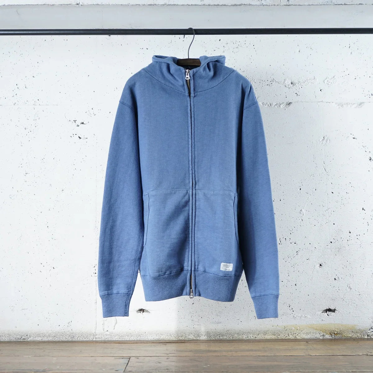 Cotton Zip Hoodie with Label & Print - DEVISE FACTORY