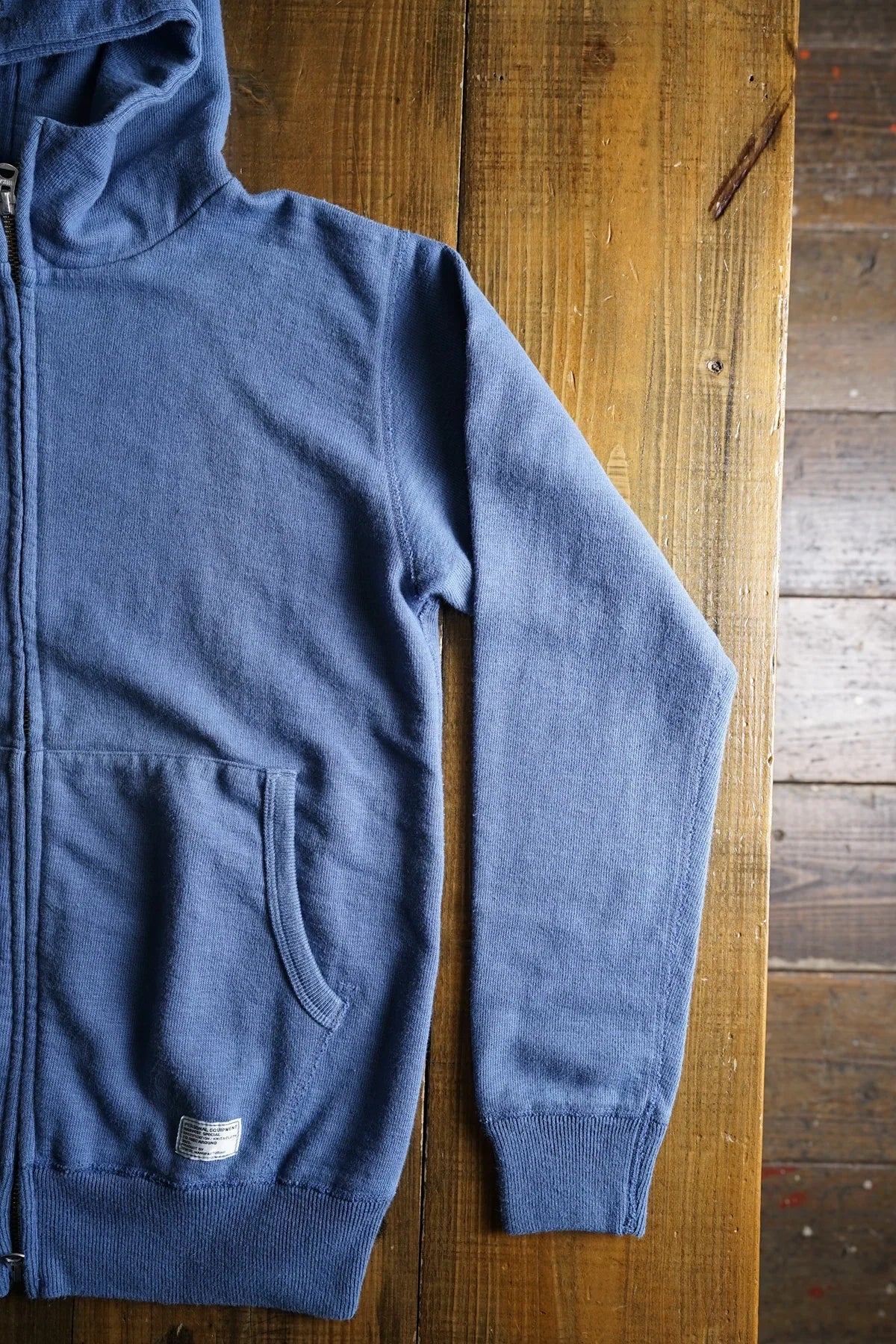 Cotton Zip Hoodie with Label & Print - DEVISE FACTORY