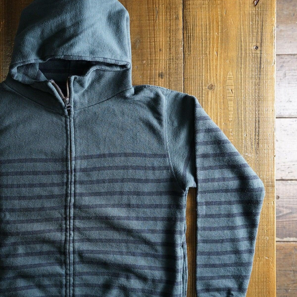 Cotton Zip Hoodie with Border - DEVISE FACTORY