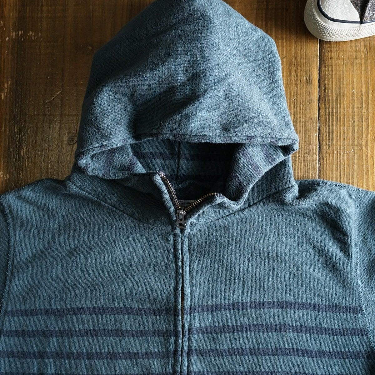 Cotton Zip Hoodie with Border - DEVISE FACTORY