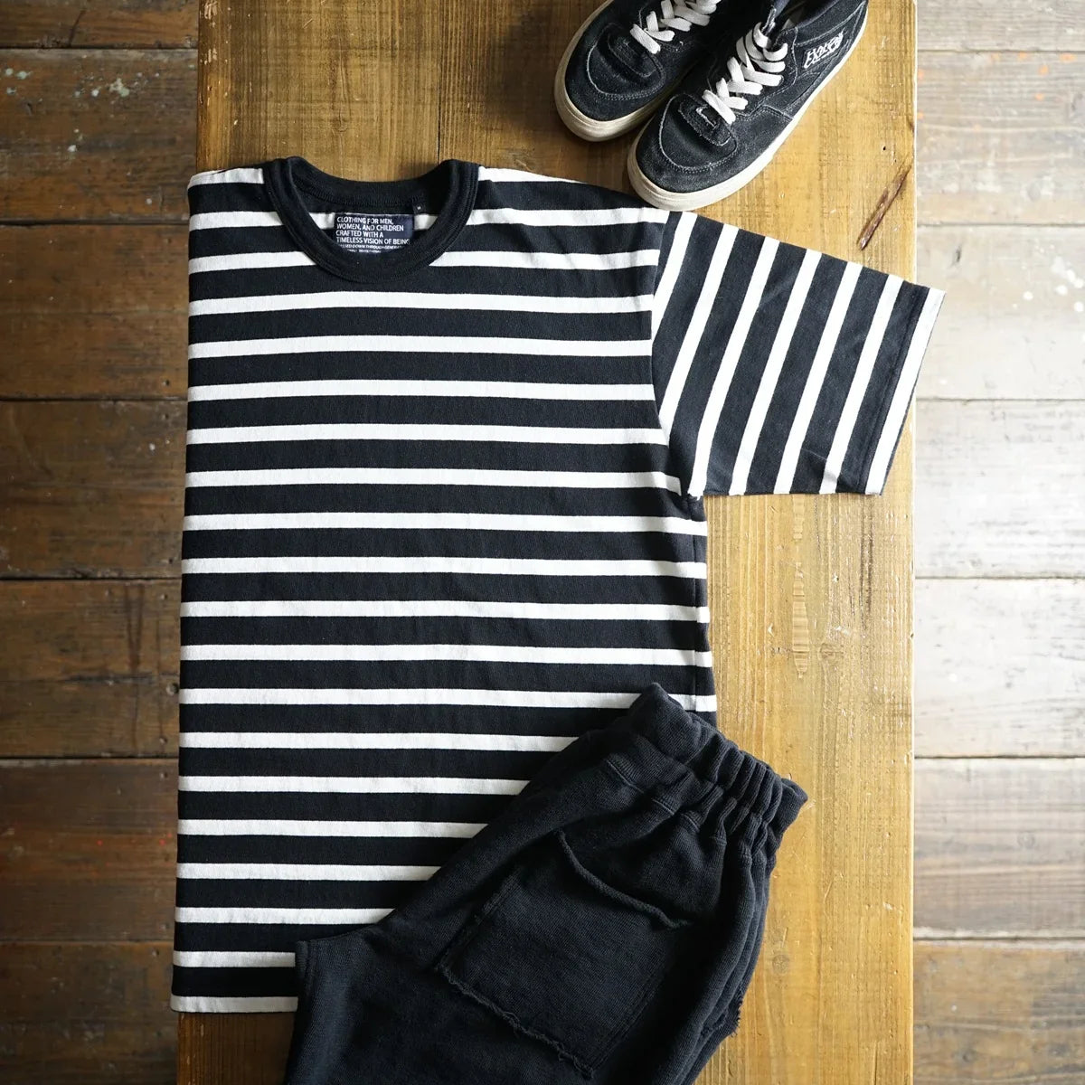 Cotton Relax Border Tshirt - DEVISE FACTORY