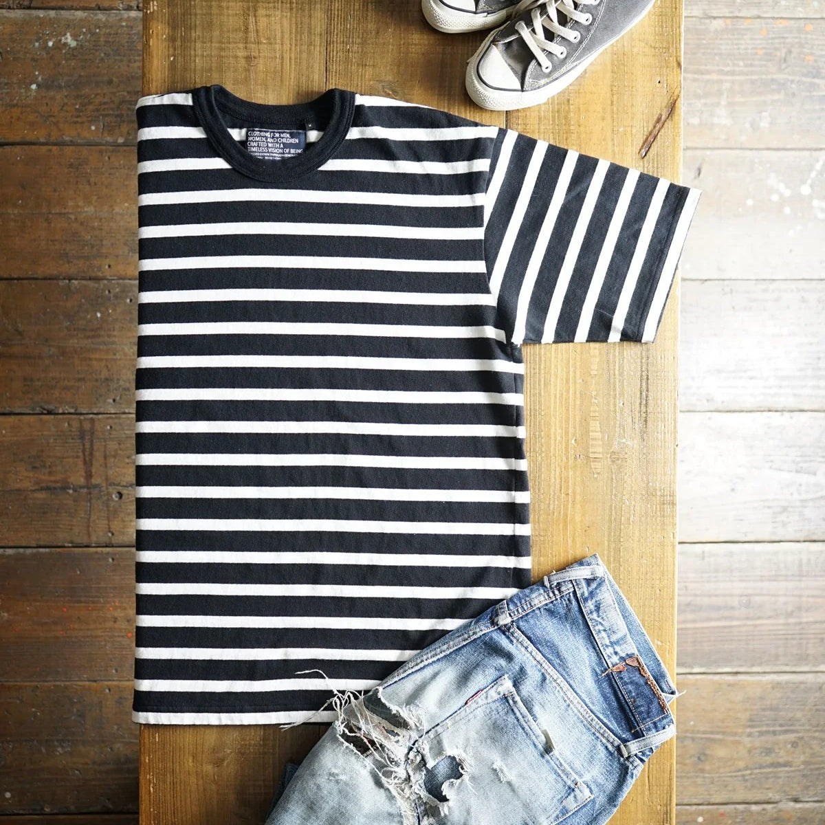 Cotton Relax Border Tshirt - DEVISE FACTORY