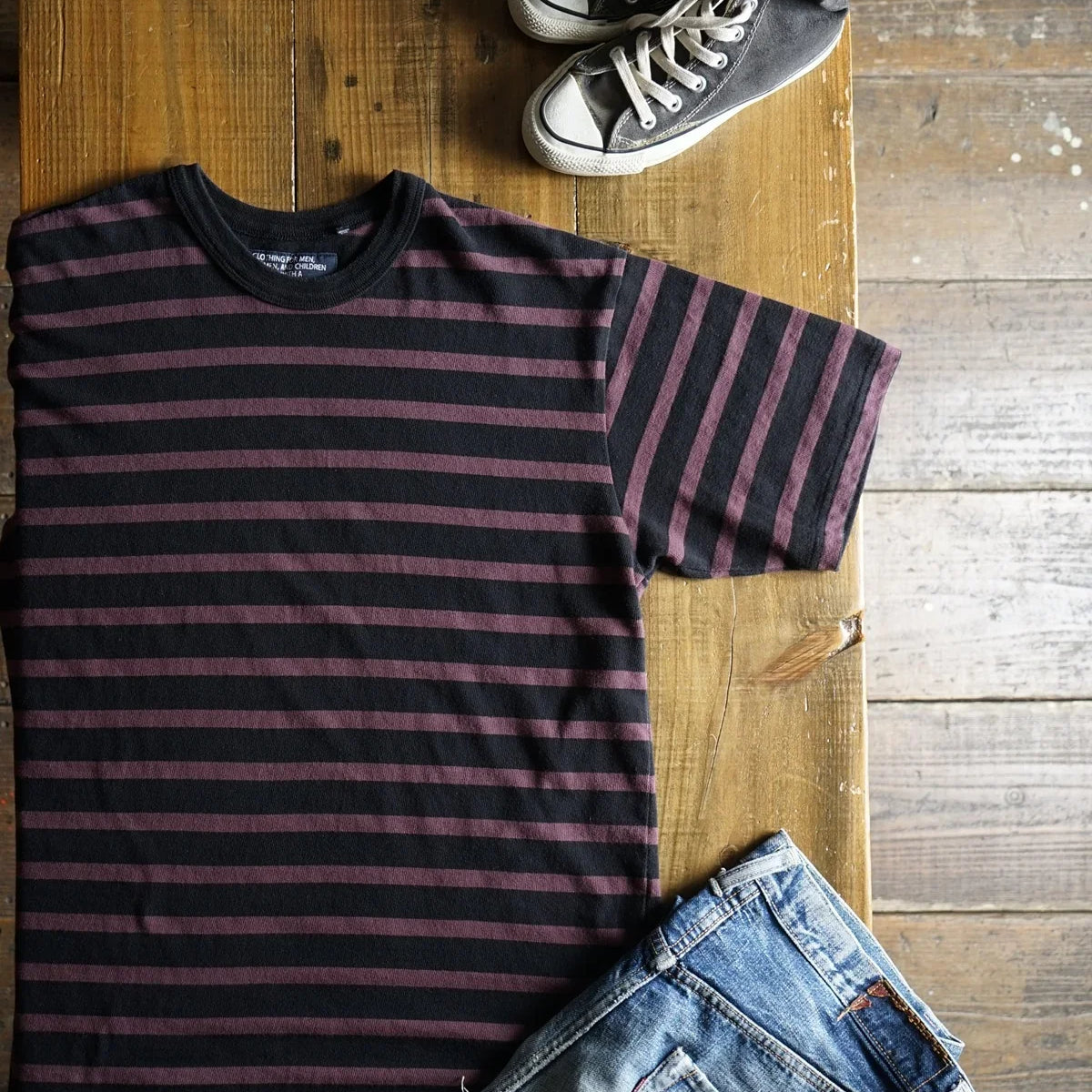 Cotton Relax Border Tshirt - DEVISE FACTORY