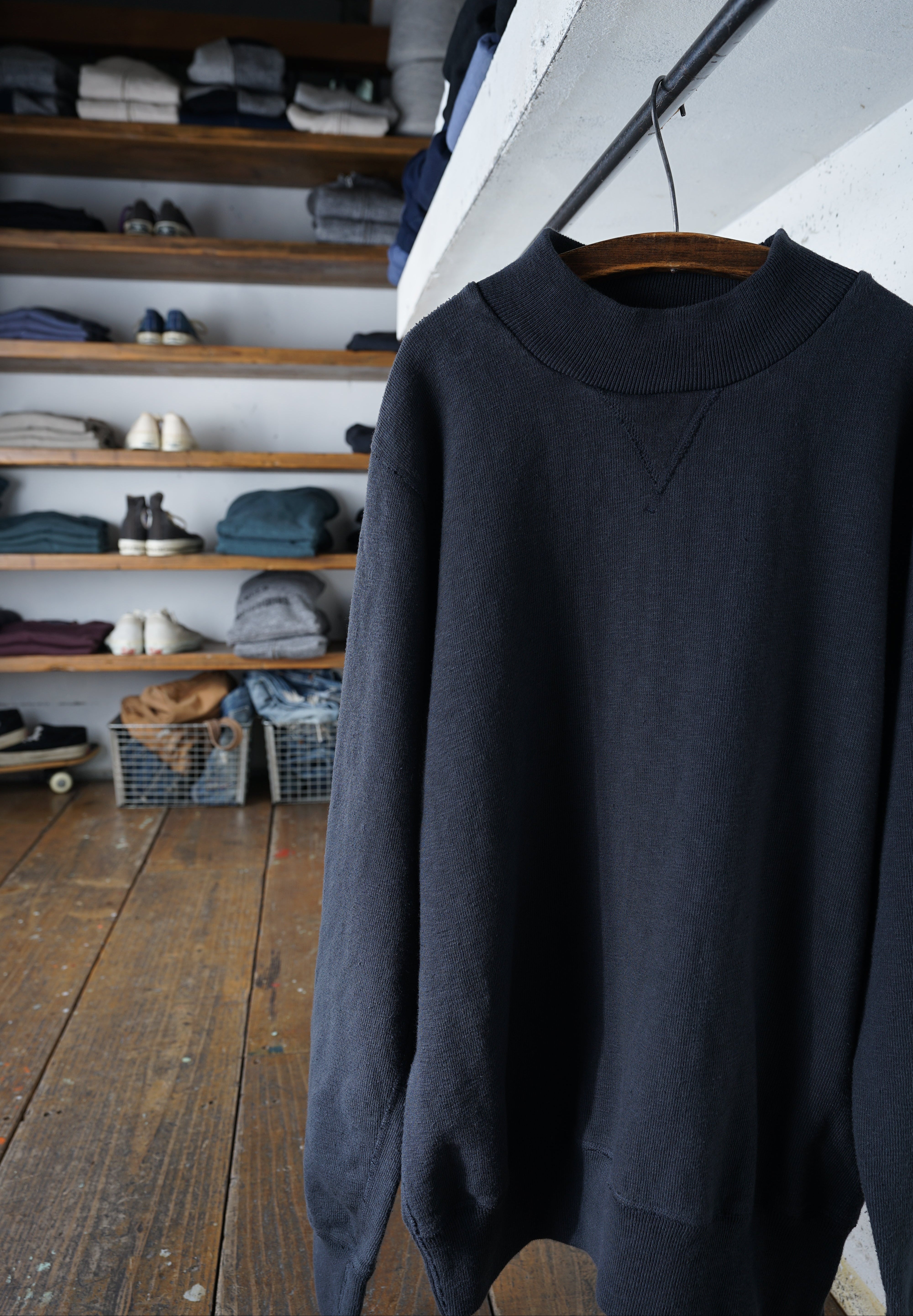 Cotton Relax High Neck Sweatshirt - DEVISE FACTORY