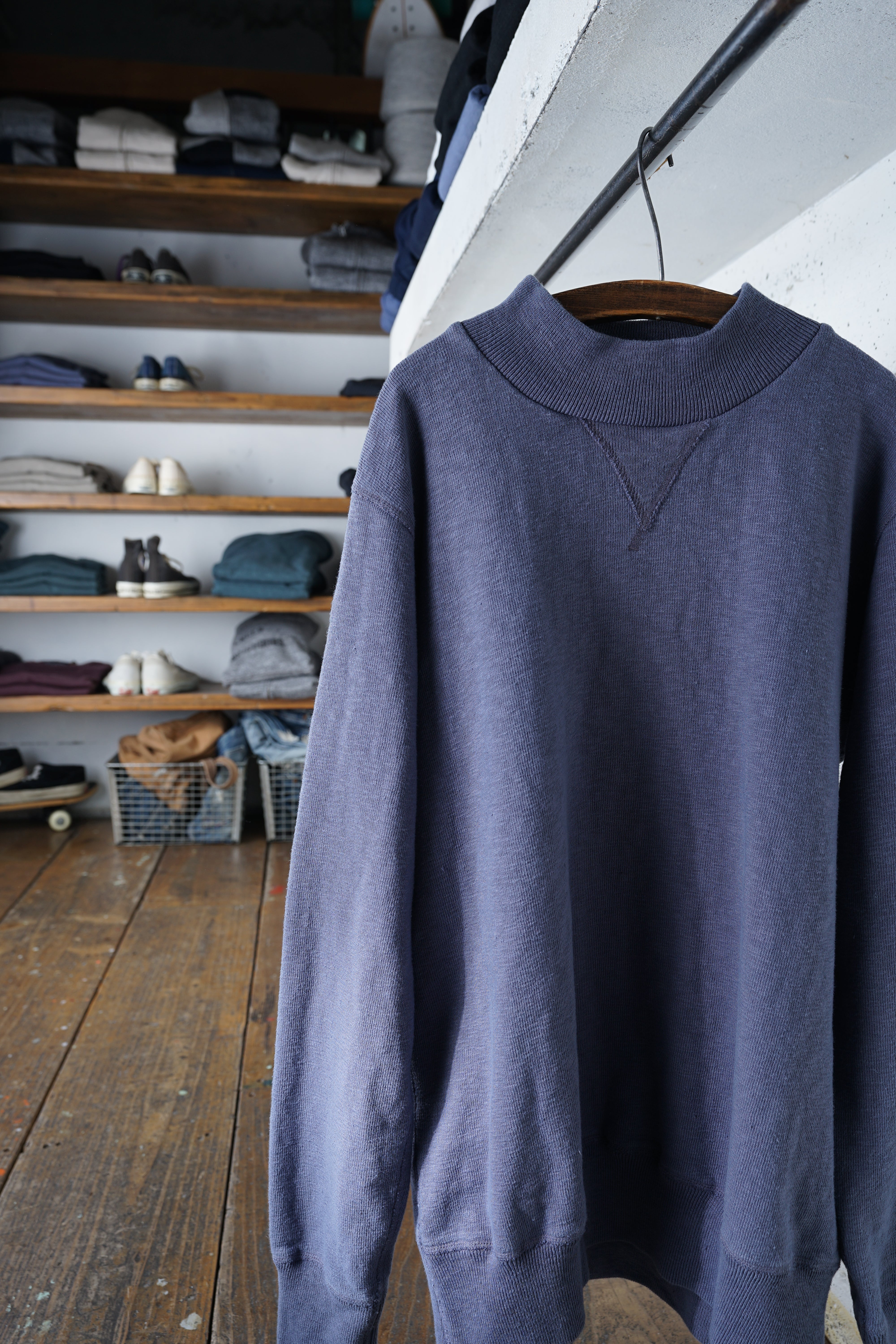 Cotton Relax High Neck Sweatshirt - DEVISE FACTORY