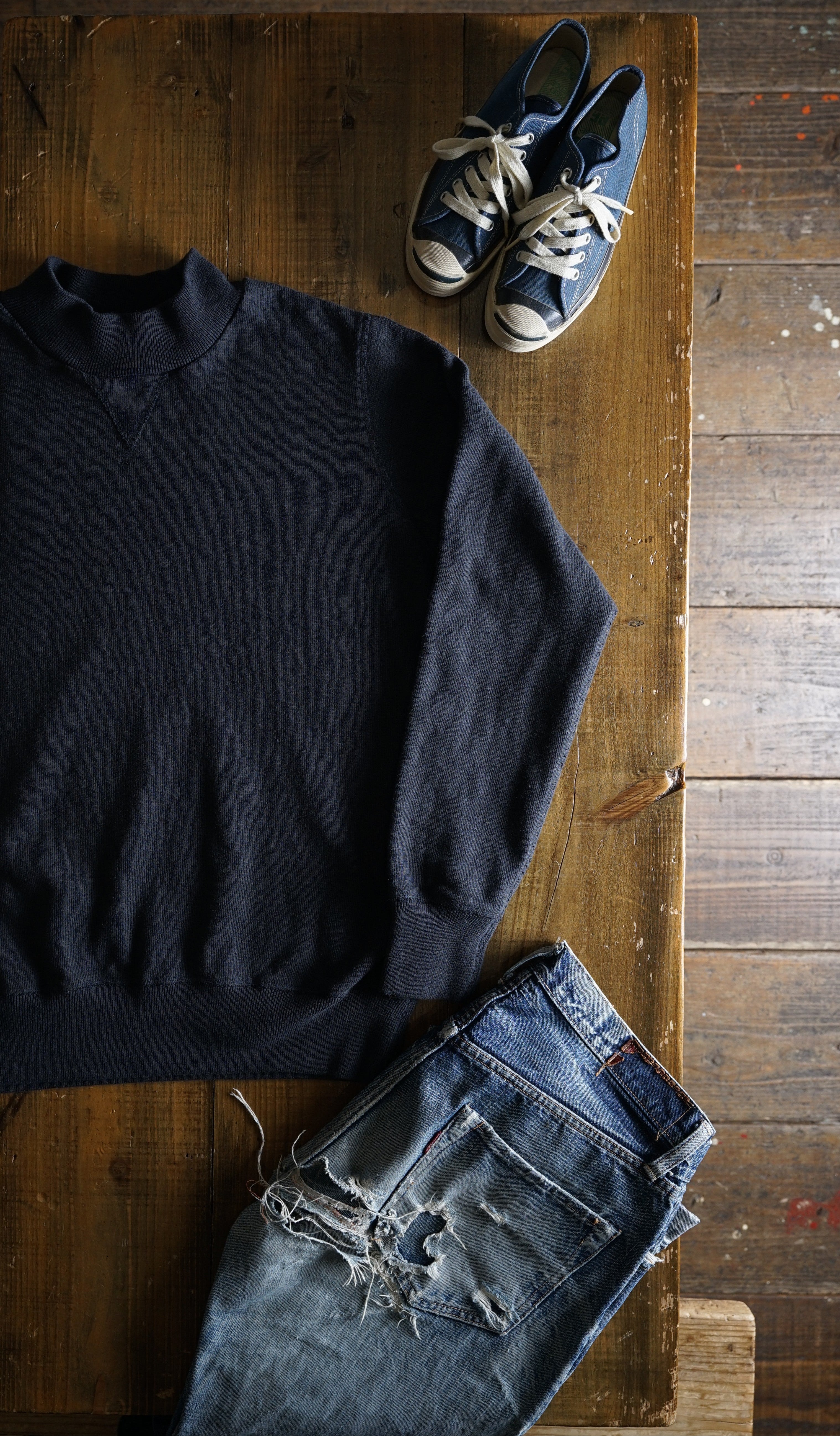 Cotton Relax High Neck Sweatshirt - DEVISE FACTORY