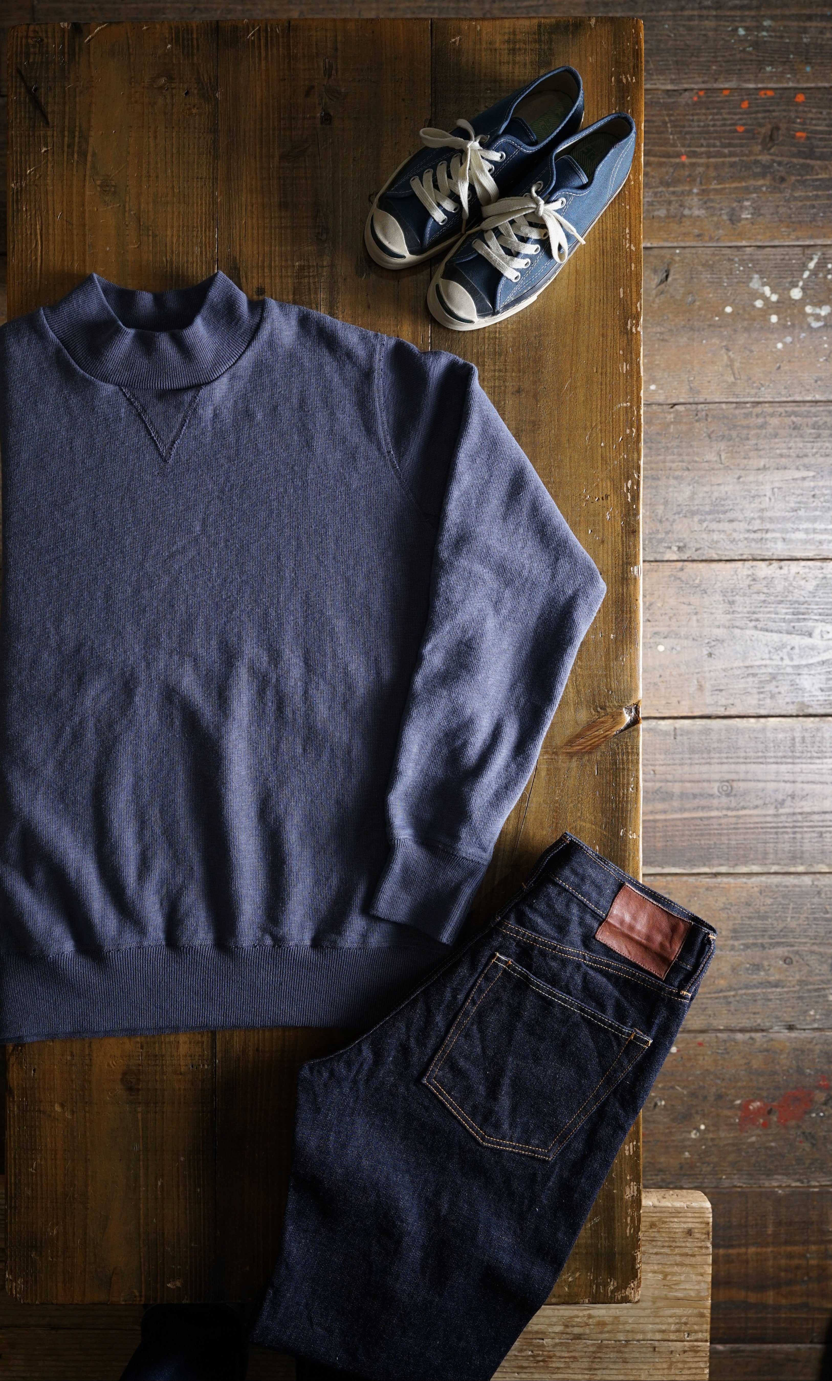 Cotton Relax High Neck Sweatshirt - DEVISE FACTORY
