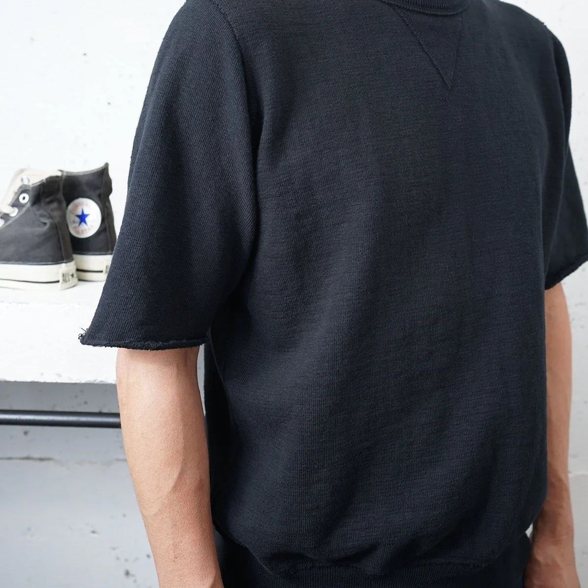 Cotton Relax Cut Off Sweat Tshirt - DEVISE FACTORY