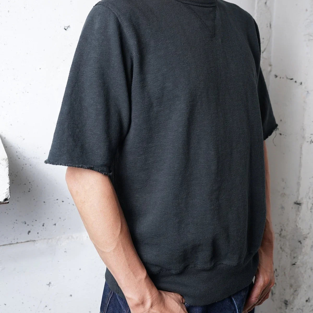 Cotton Relax Cut Off Sweat Tshirt - DEVISE FACTORY